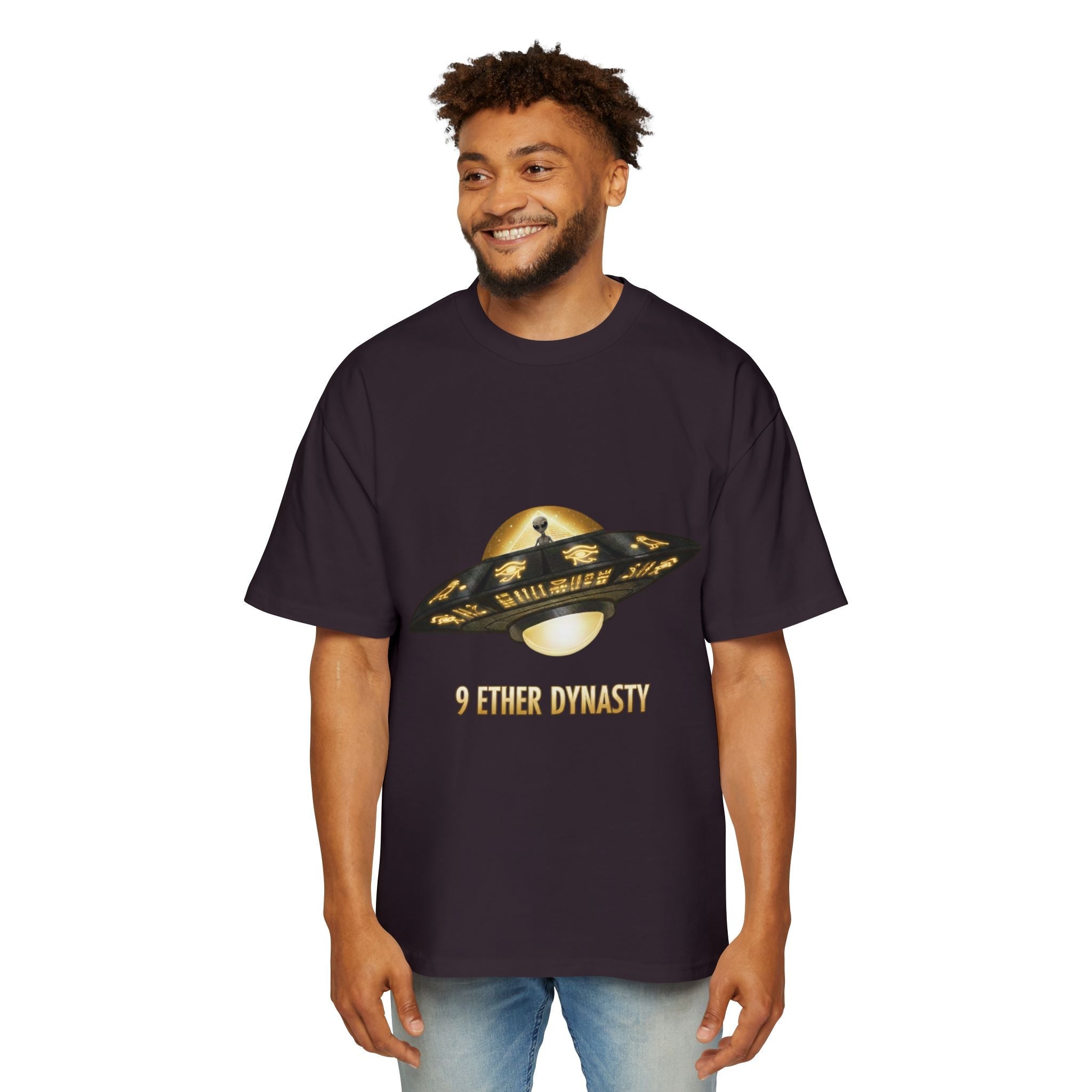 UFO Graphic Tee — “9 Ether Dynasty” Alien Spaceship T-Shirt Printify