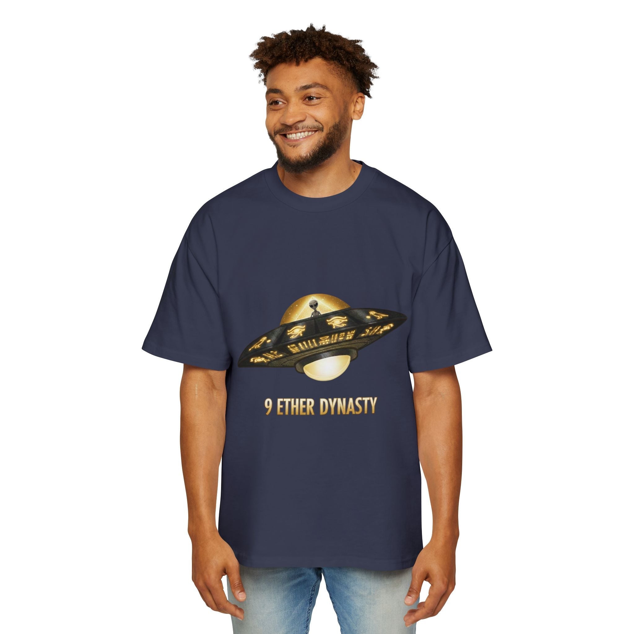 UFO Graphic Tee — “9 Ether Dynasty” Alien Spaceship T-Shirt Printify