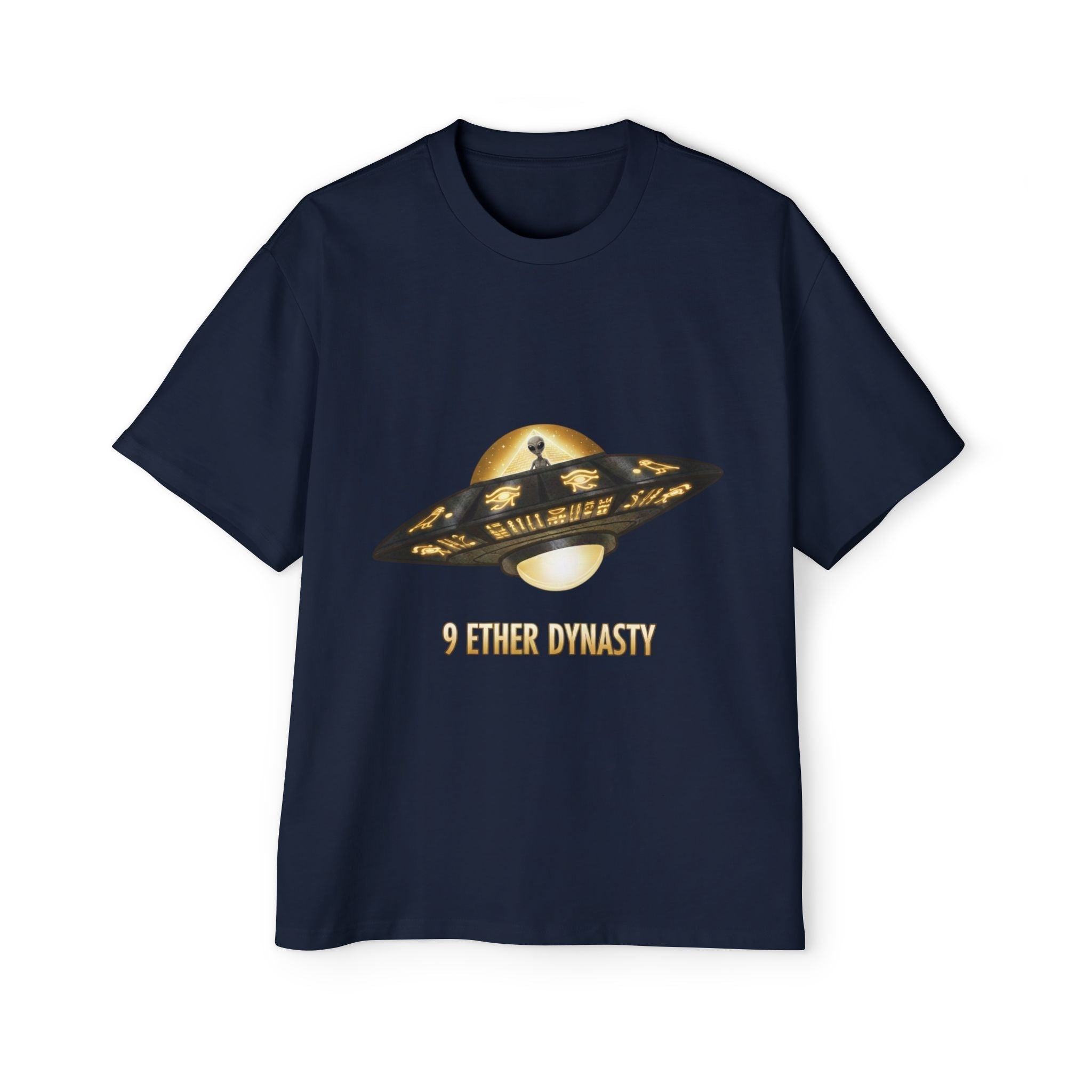 UFO Graphic Tee — “9 Ether Dynasty” Alien Spaceship T-Shirt Printify