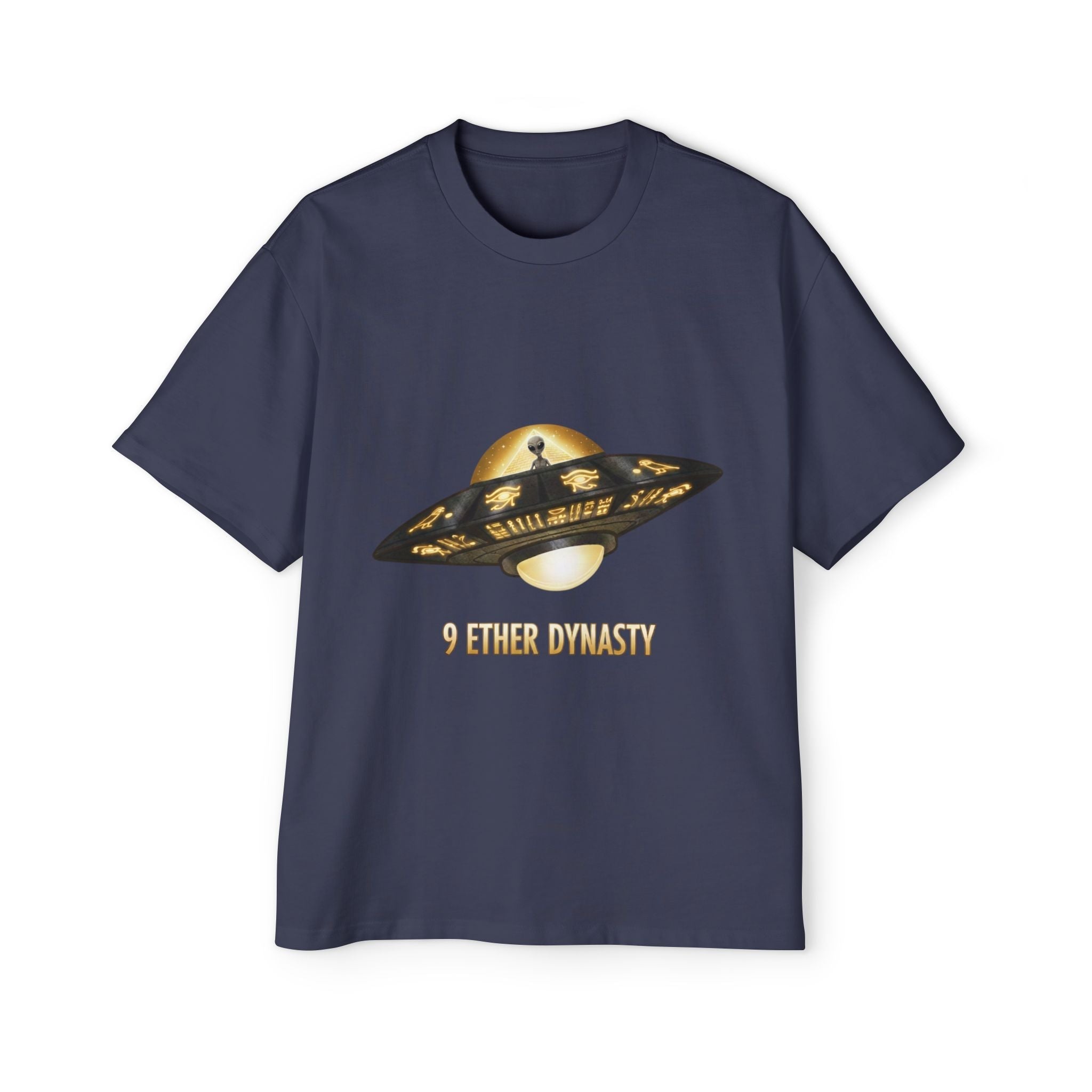 UFO Graphic Tee — “9 Ether Dynasty” Alien Spaceship T-Shirt Printify