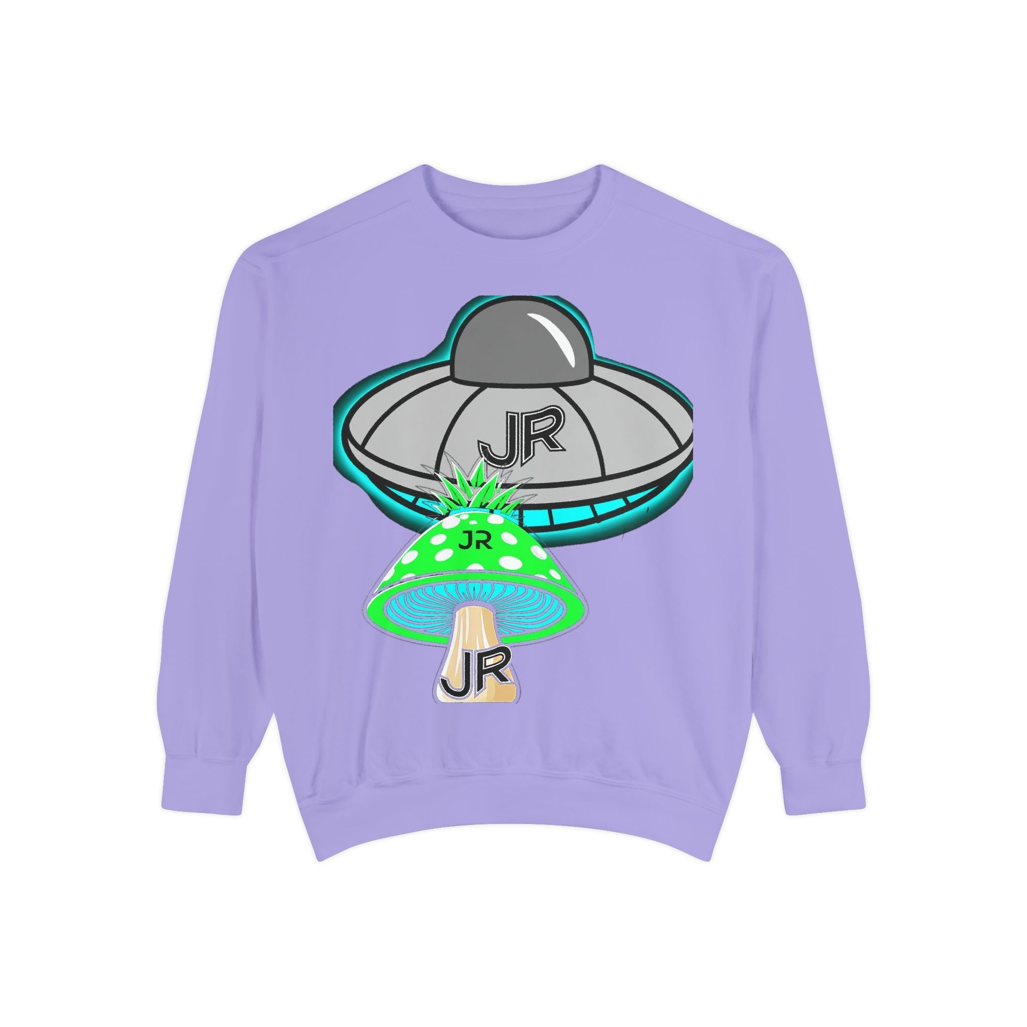 UFO Mushroom Sweatshirt — Retro Spacey UFO & Mushroom Graphic
