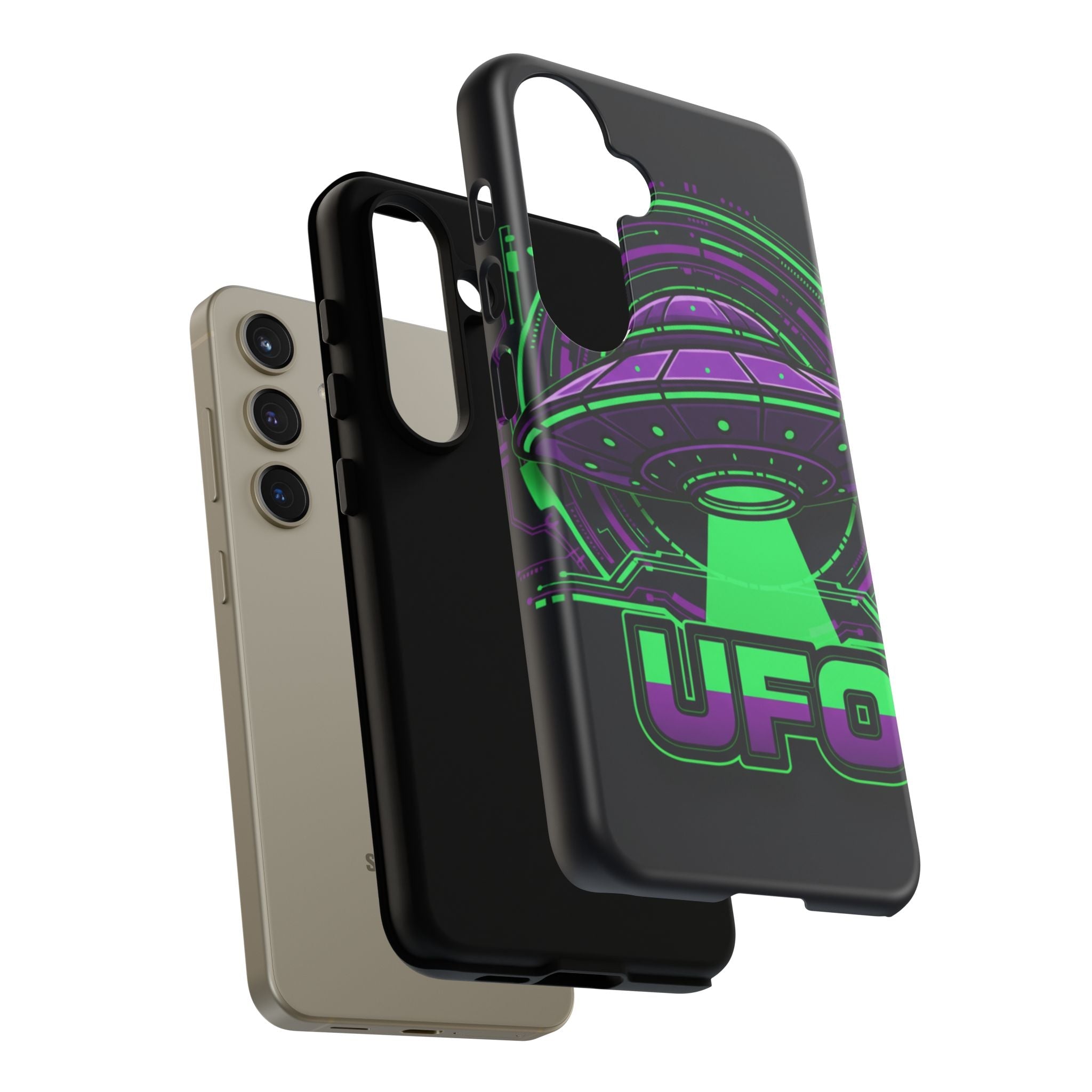 UFO Phone Case - Neon Alien Spaceship Protective Cover Printify