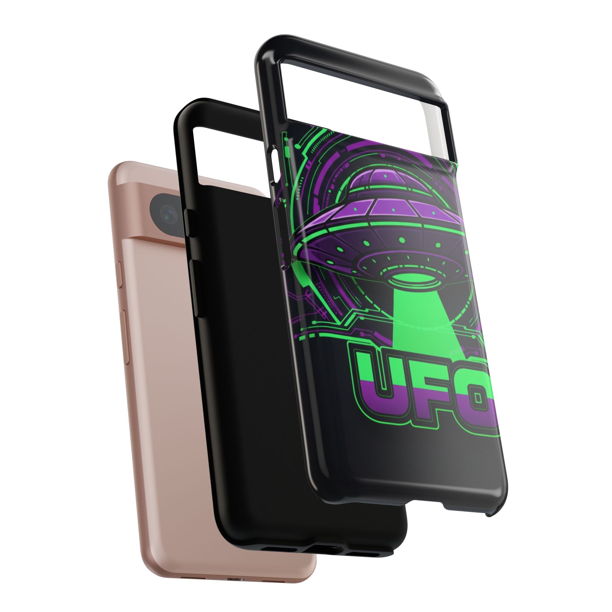 UFO Phone Case - Neon Alien Spaceship Protective Cover Printify