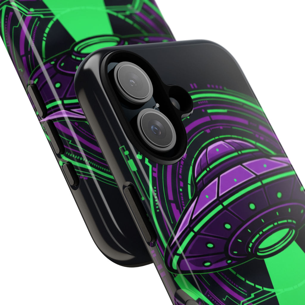 UFO Phone Case - Neon Alien Spaceship Protective Cover Printify