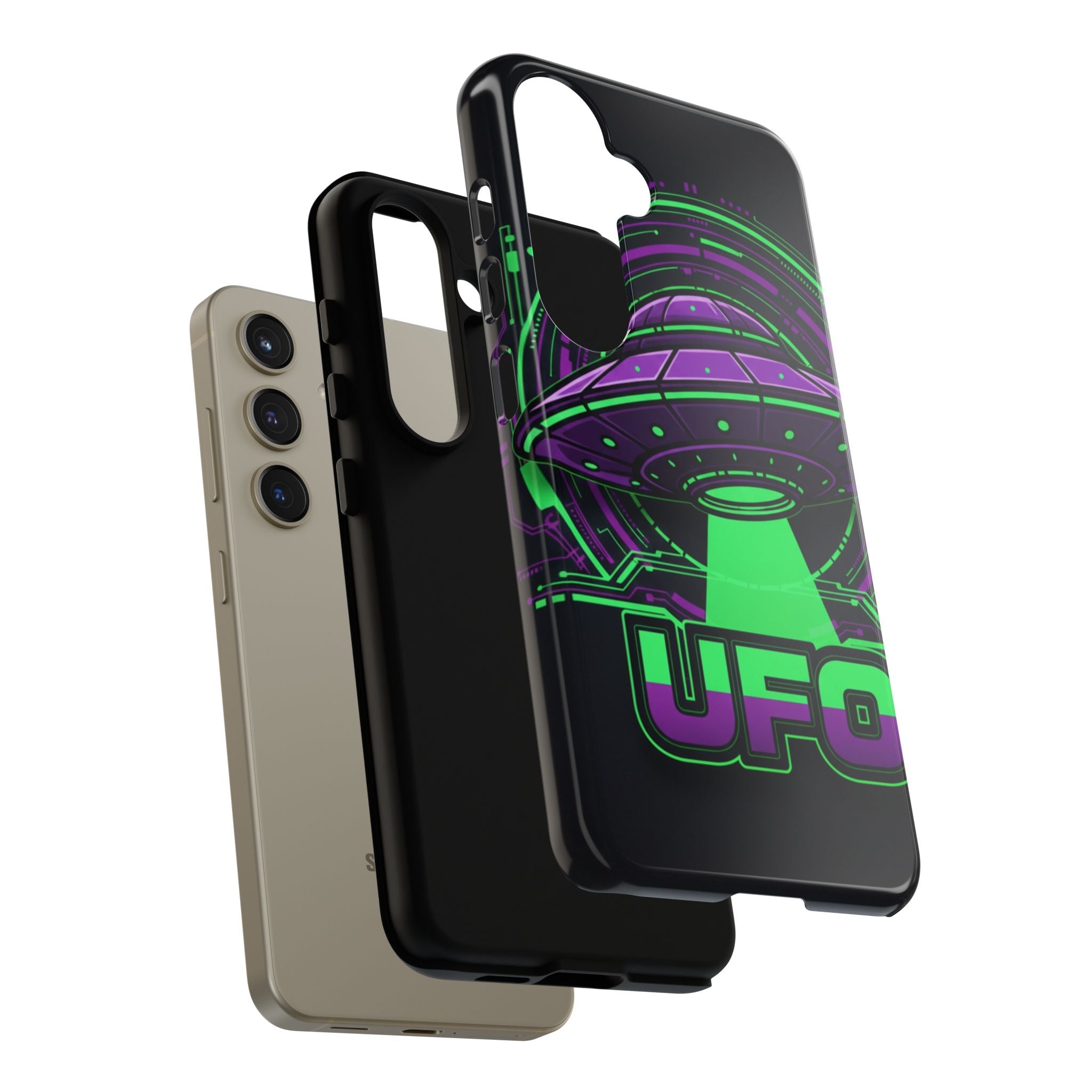 UFO Phone Case - Neon Alien Spaceship Protective Cover Printify