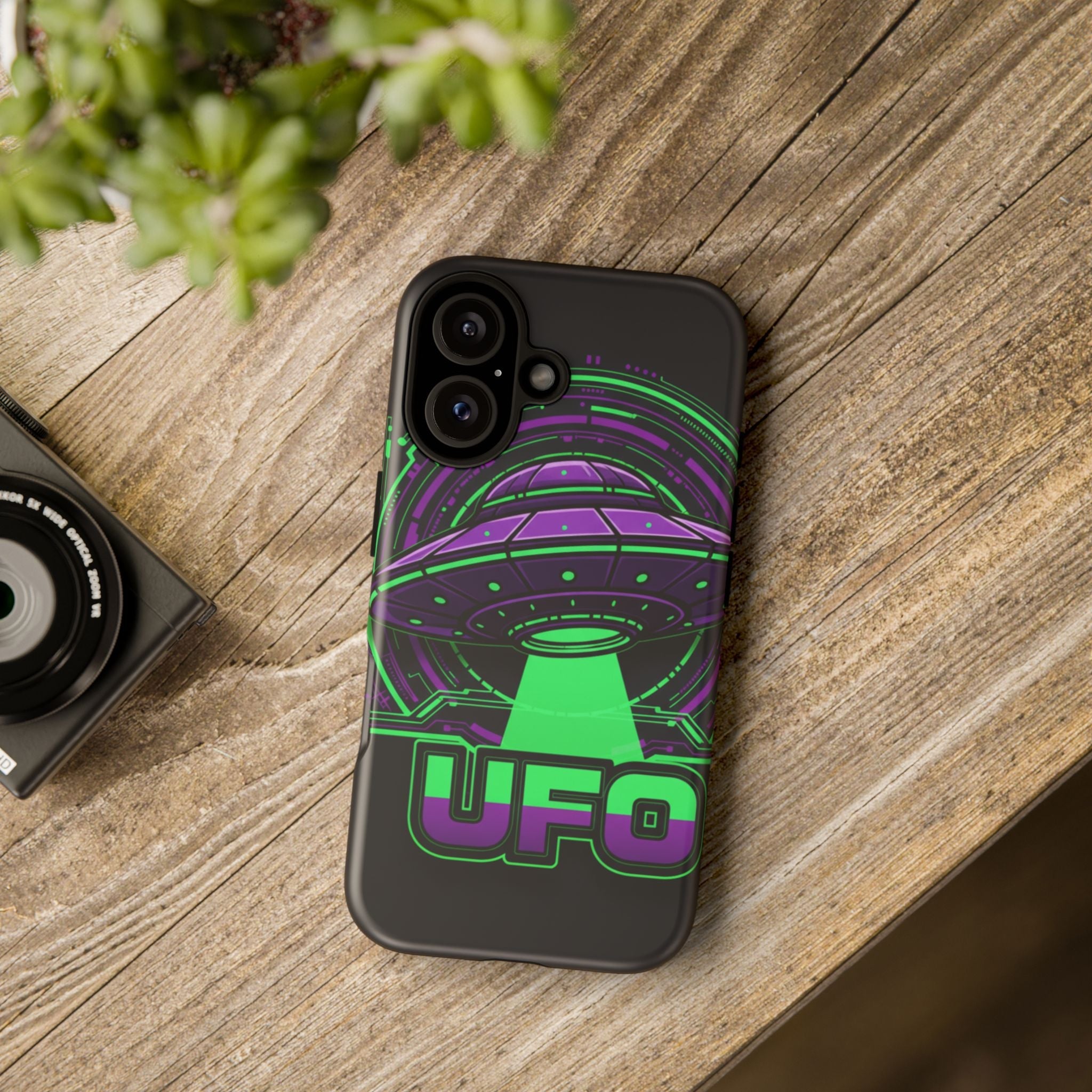 UFO Phone Case - Neon Alien Spaceship Protective Cover Printify