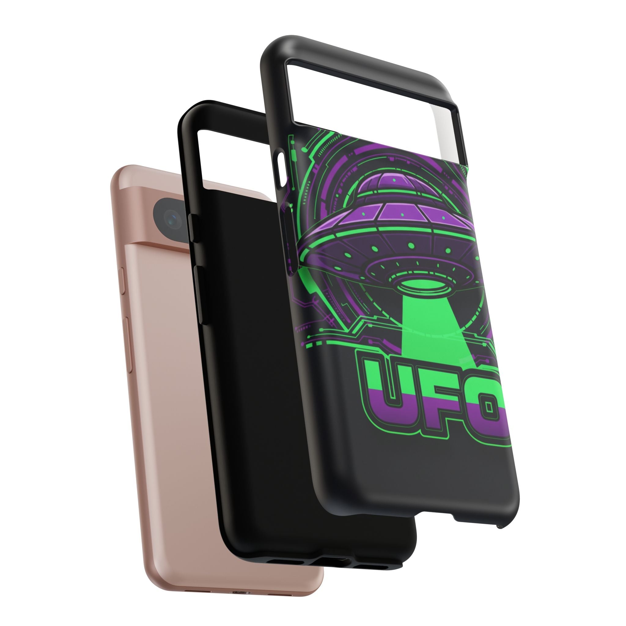 UFO Phone Case - Neon Alien Spaceship Protective Cover Printify