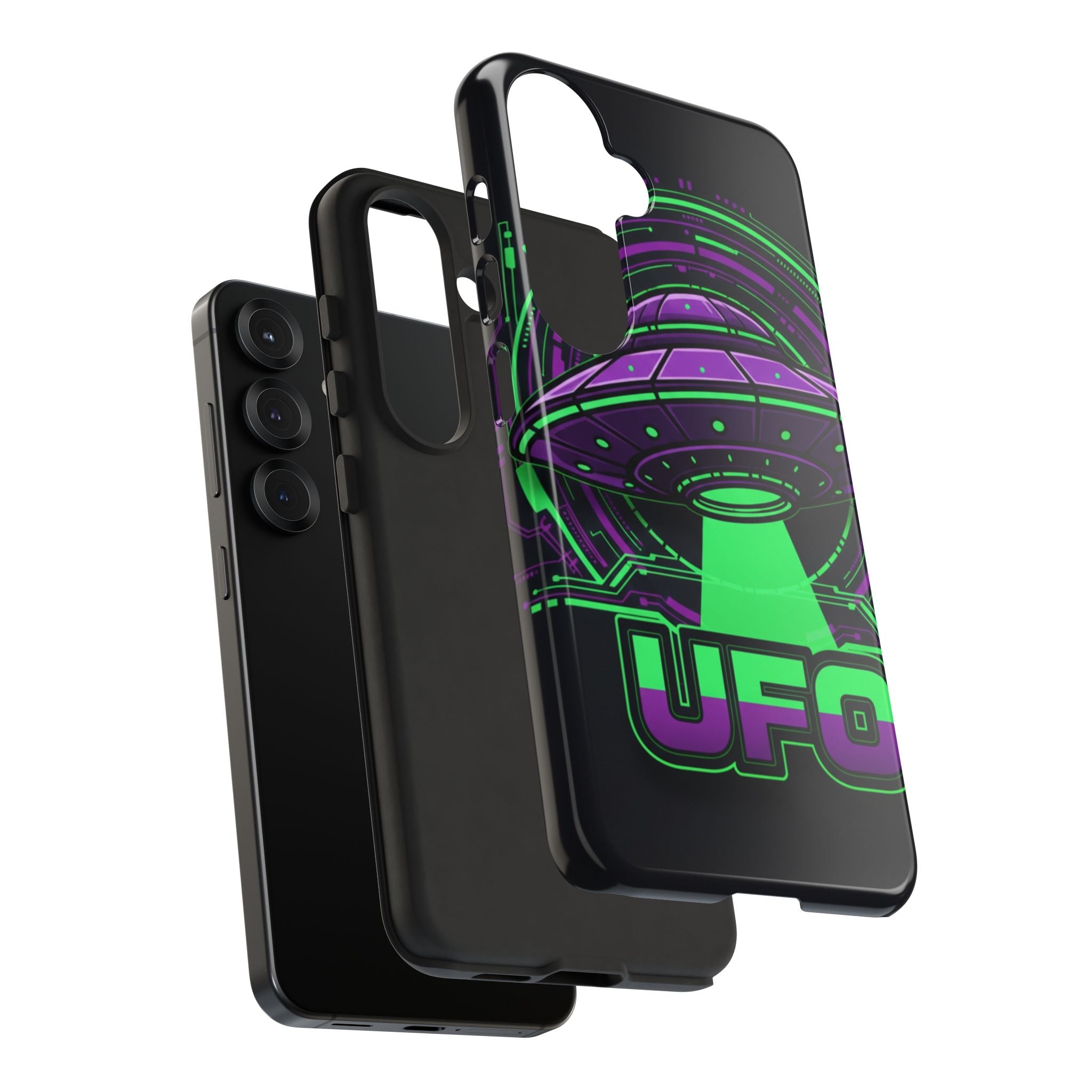 UFO Phone Case - Neon Alien Spaceship Protective Cover Printify