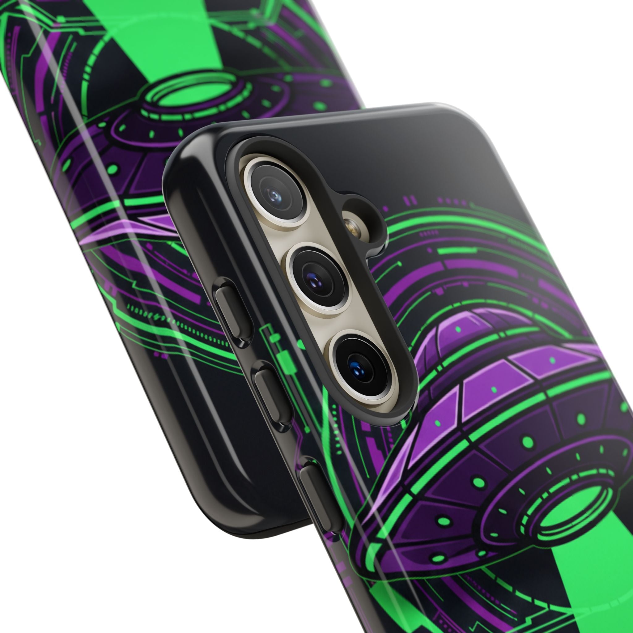 UFO Phone Case - Neon Alien Spaceship Protective Cover Printify