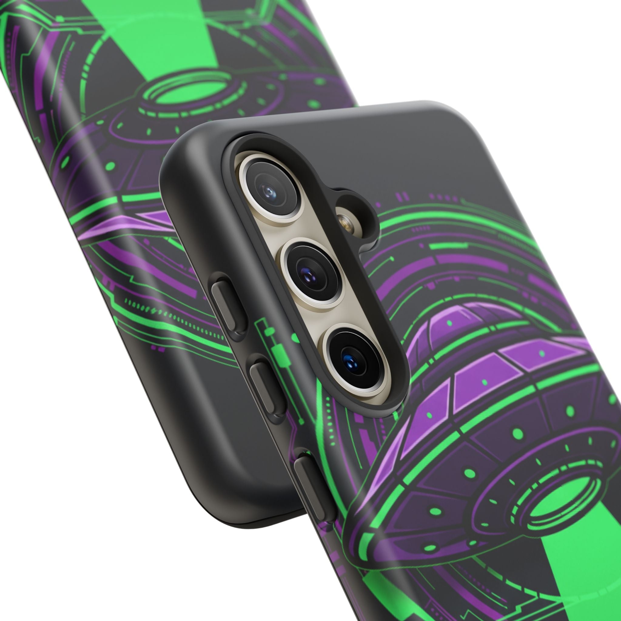 UFO Phone Case - Neon Alien Spaceship Protective Cover Printify