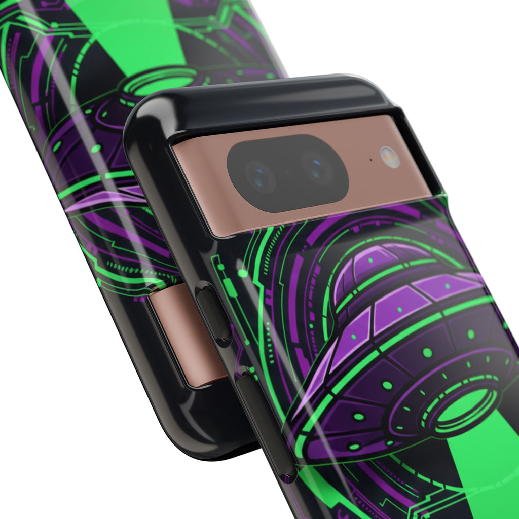 UFO Phone Case - Neon Alien Spaceship Protective Cover Printify