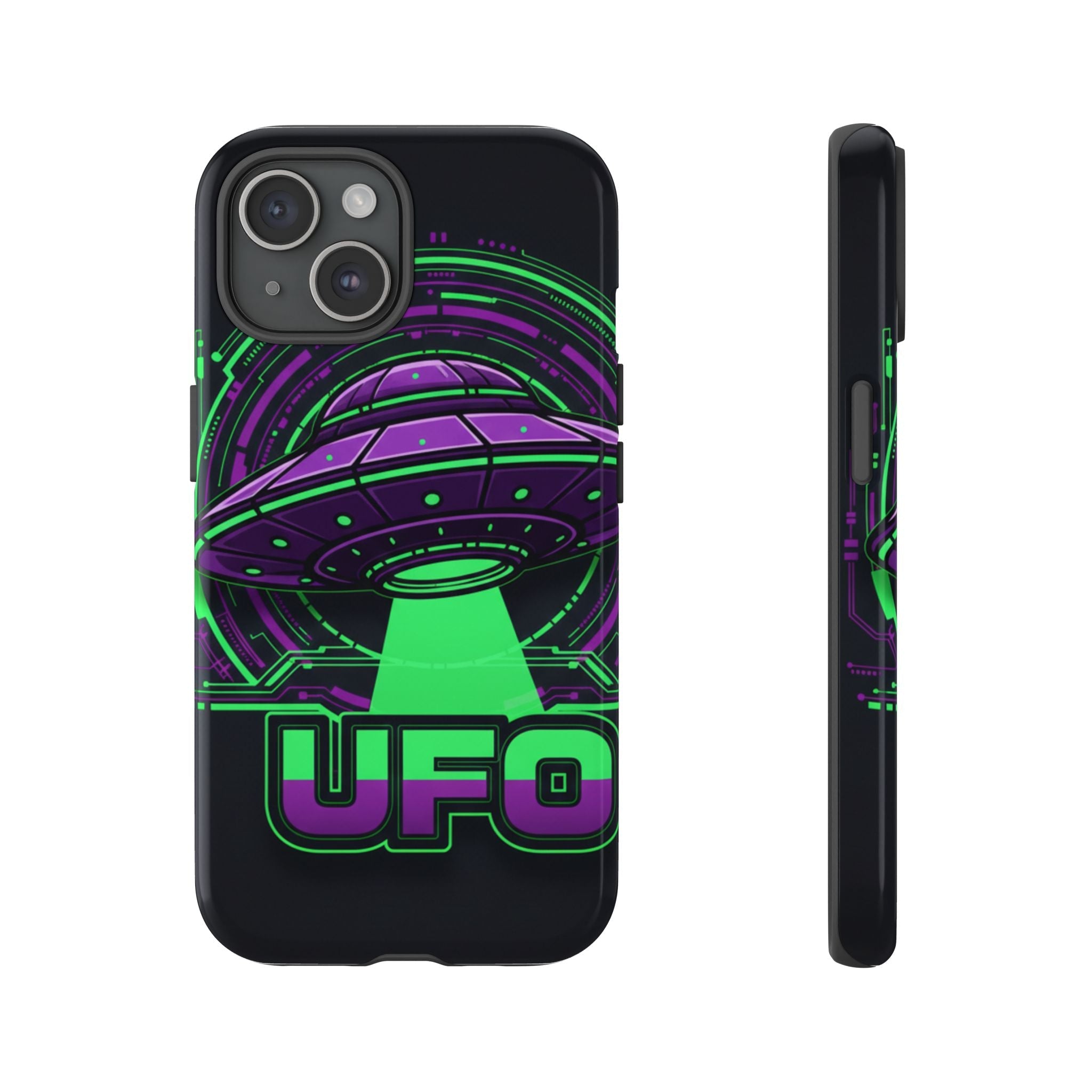 UFO Phone Case - Neon Alien Spaceship Protective Cover Printify