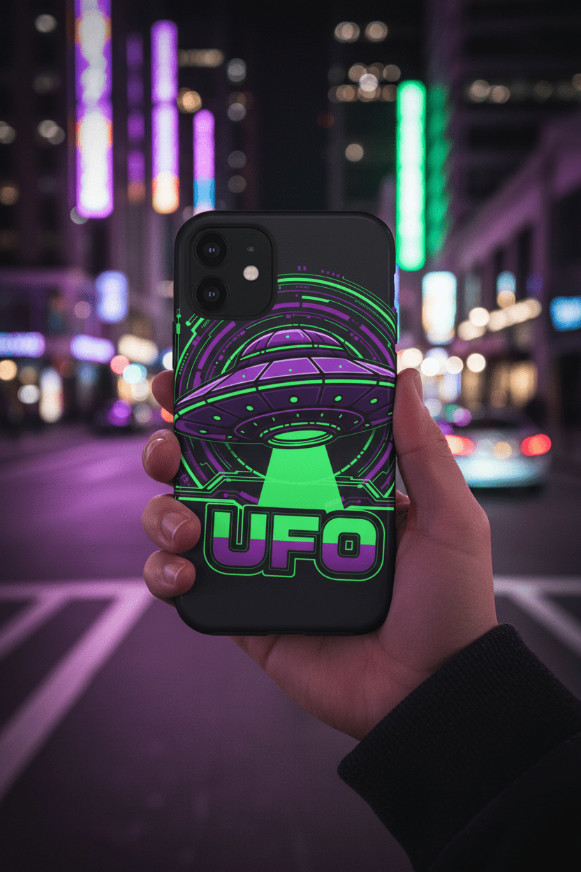 UFO Phone Case Neon Night