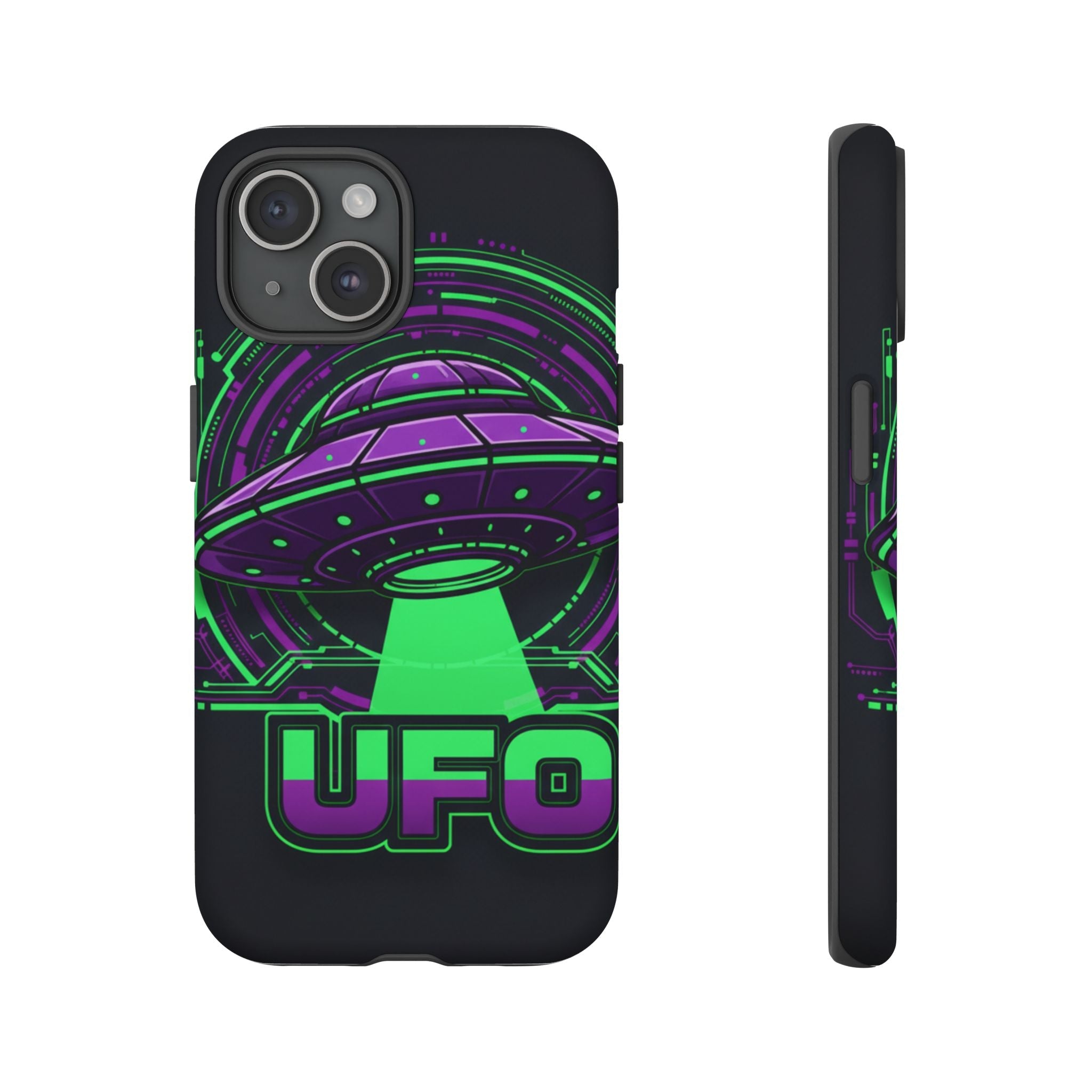 UFO Phone Case - Neon Alien Spaceship Protective Cover Printify