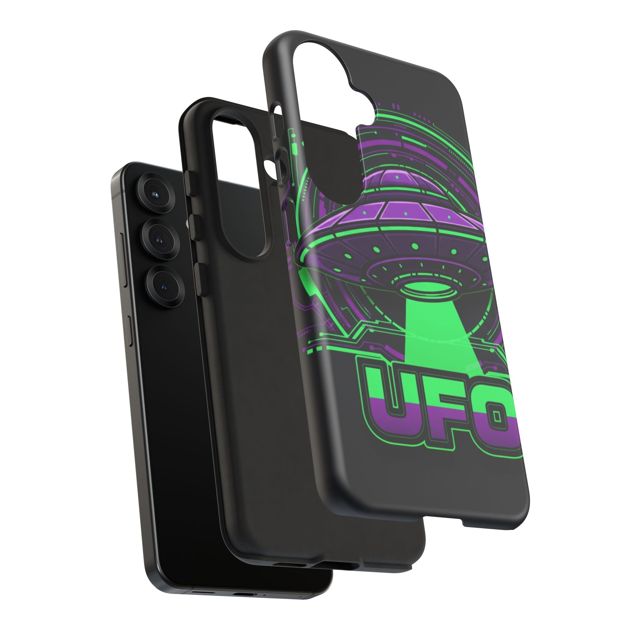 UFO Phone Case - Neon Alien Spaceship Protective Cover Printify