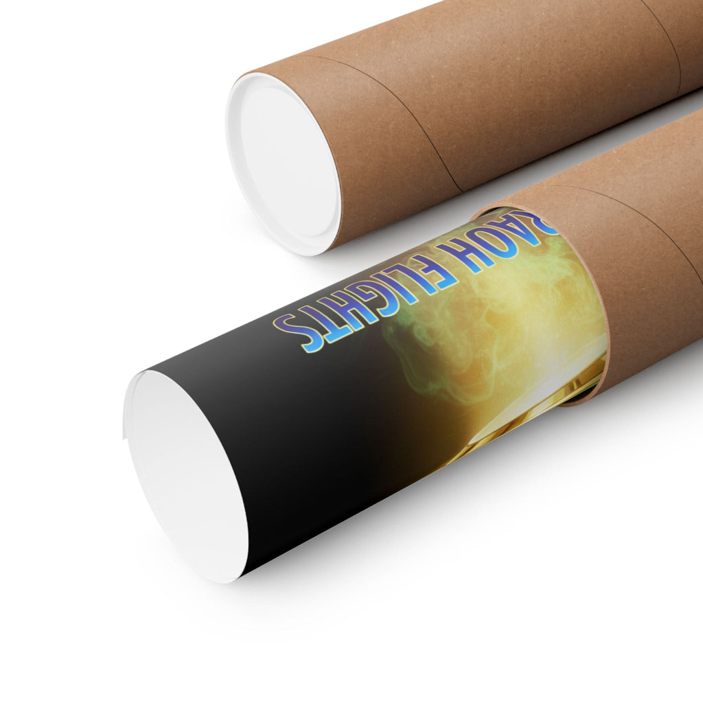 UFO Poster — "High-Pharaoh Flights: Cosmic Chronic Cruise" Matte Vertical Art Print