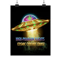 UFO Poster — "High-Pharaoh Flights: Cosmic Chronic Cruise" Matte Vertical Art Print