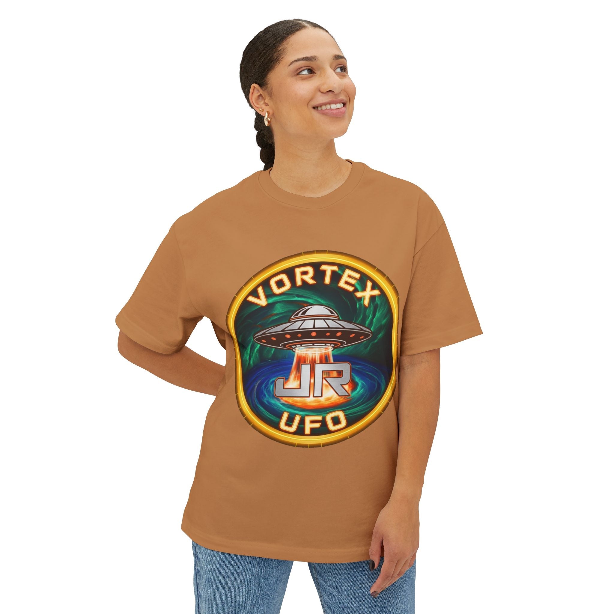 UFO Vortex Graphic Tee — Retro Alien Spaceship T-Shirt Printify