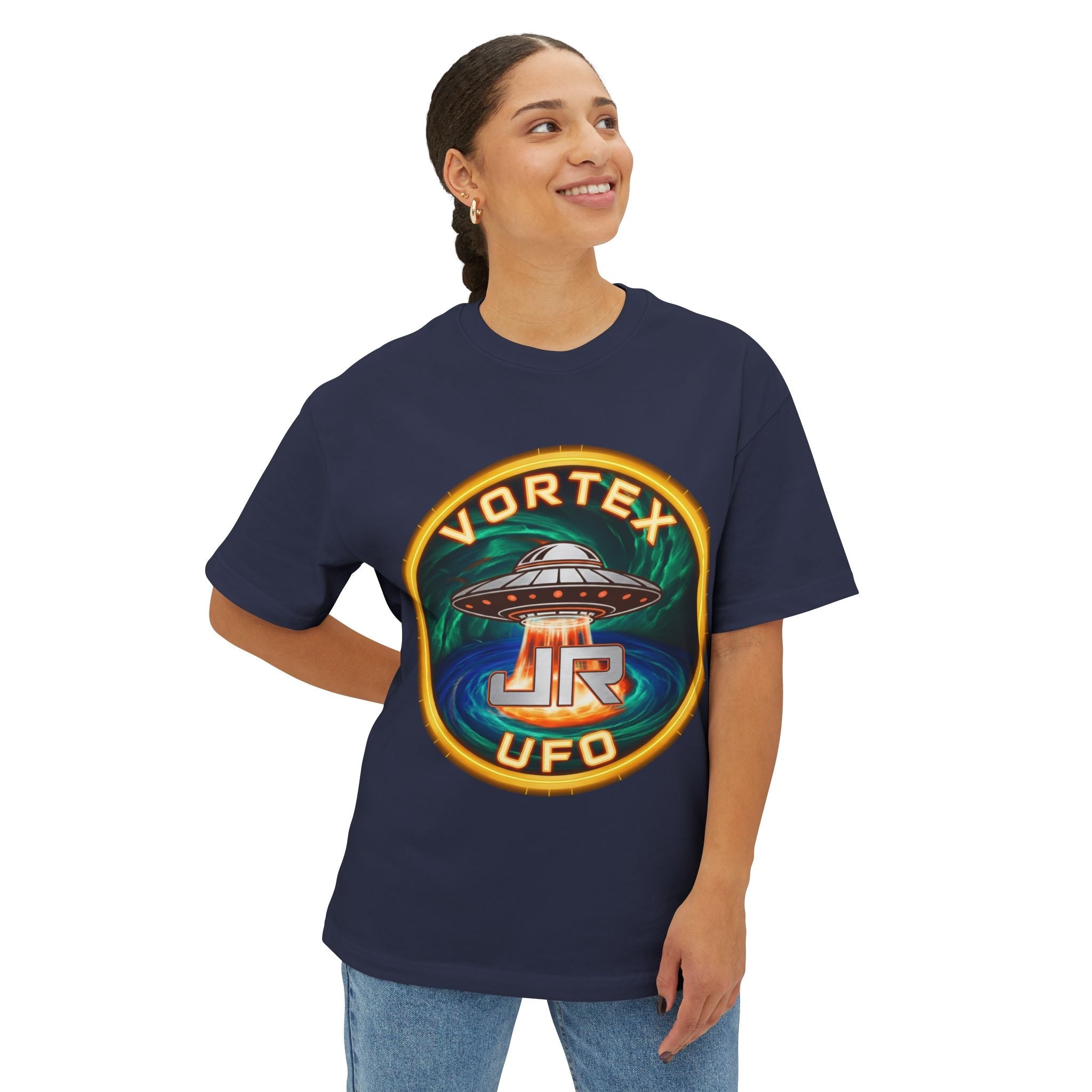 UFO Vortex Graphic Tee — Retro Alien Spaceship T-Shirt Printify