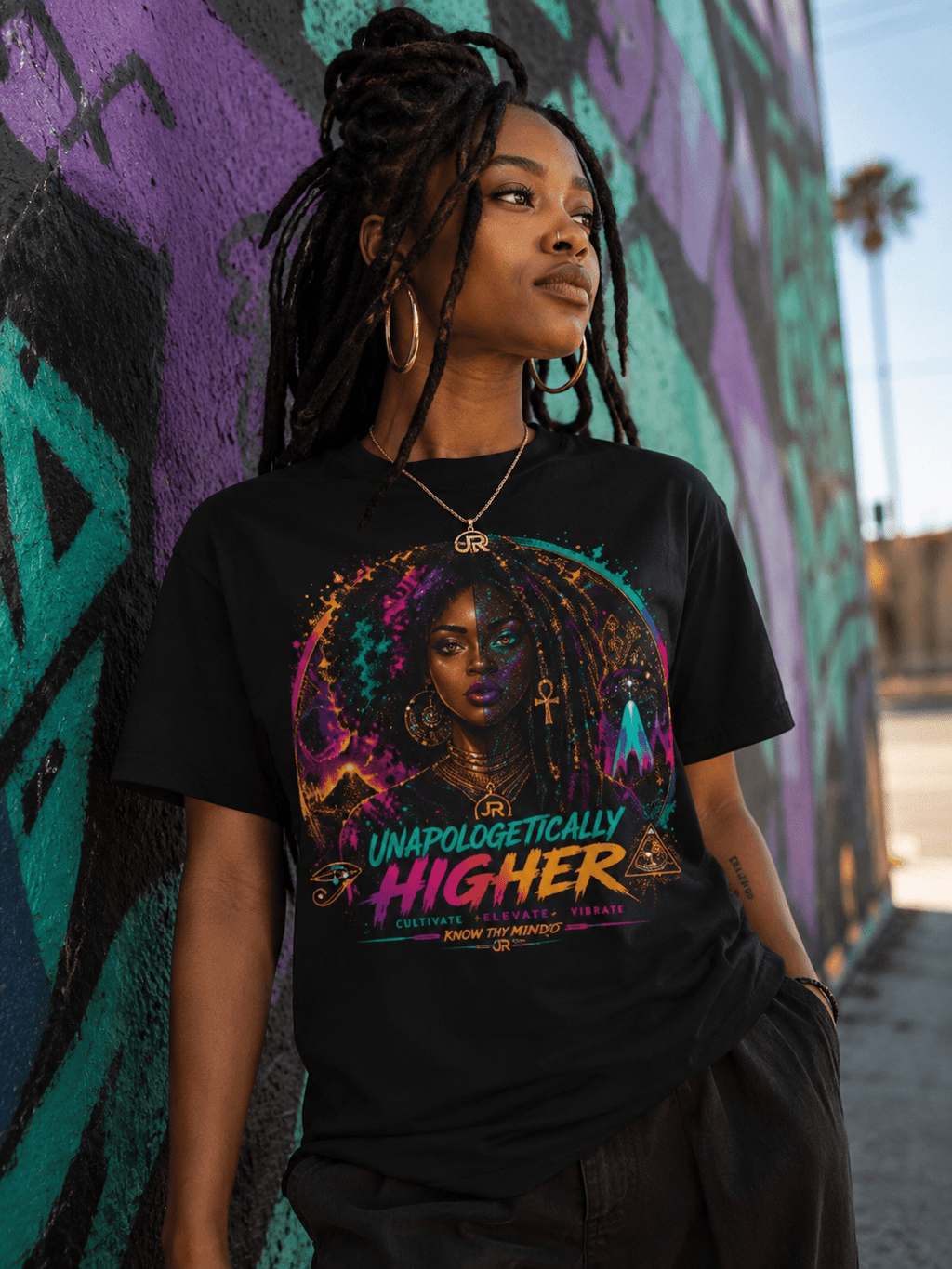 Unapologetically Higher T-Shirt — Afrocentric Spiritual Art Tee