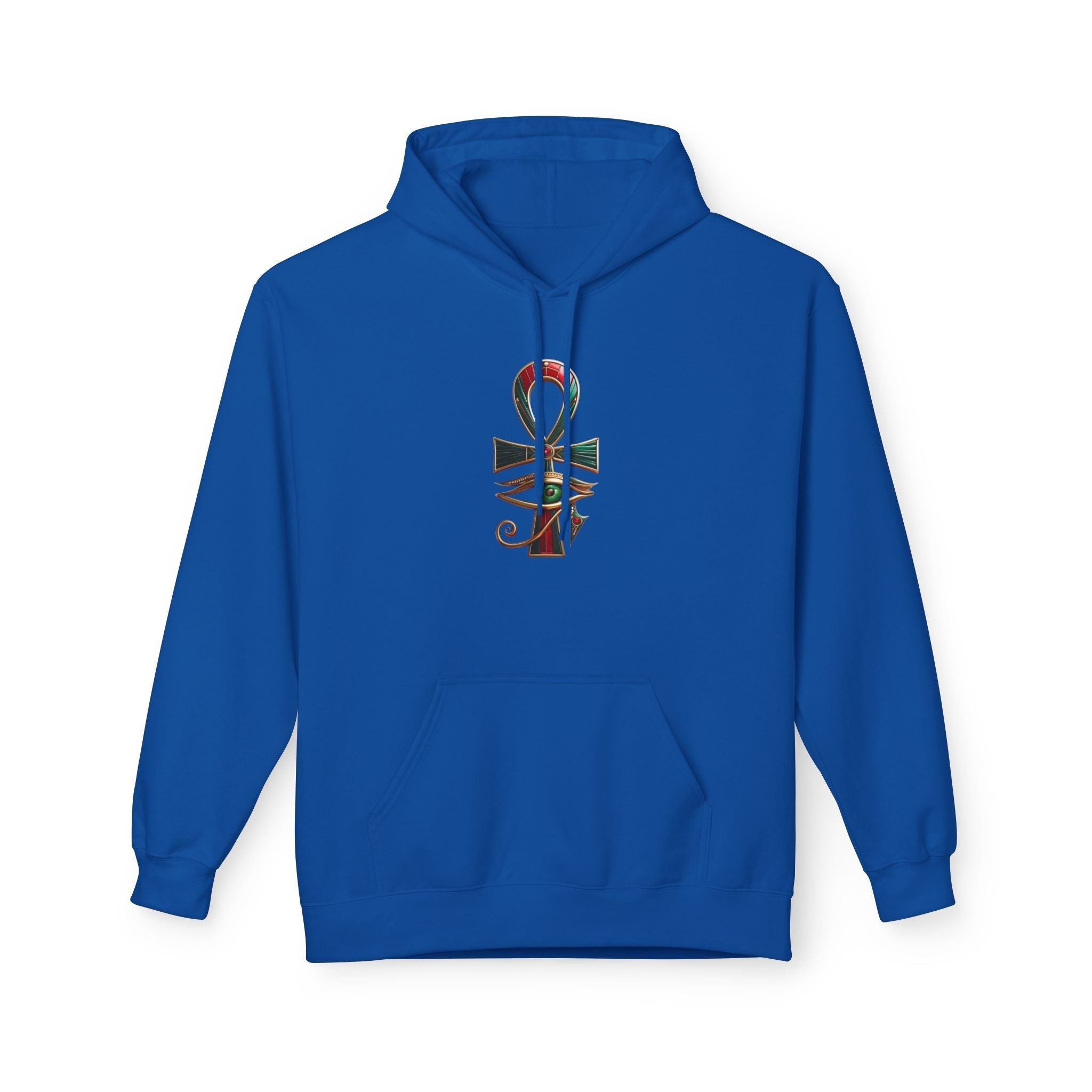 Unisex Egyptian Ankh Fleece Hoodie - Softstyle Midweight Apparel for Spiritual Connection Printify