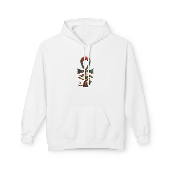 Unisex Egyptian Ankh Fleece Hoodie - Softstyle Midweight Apparel for Spiritual Connection