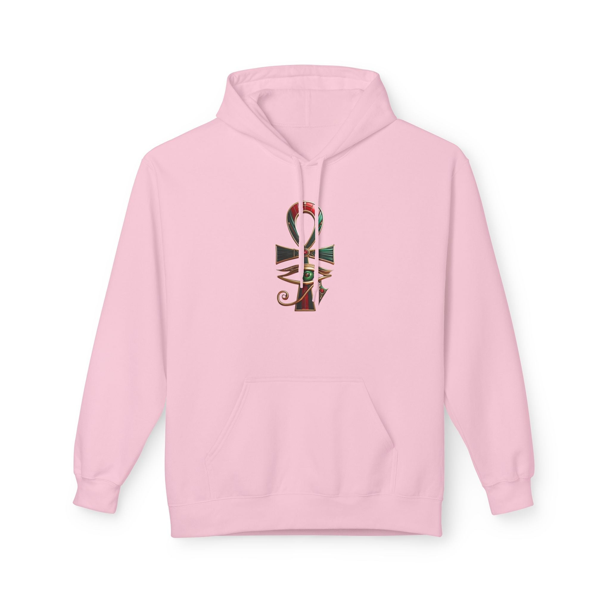 Unisex Egyptian Ankh Fleece Hoodie - Softstyle Midweight Apparel for Spiritual Connection Printify
