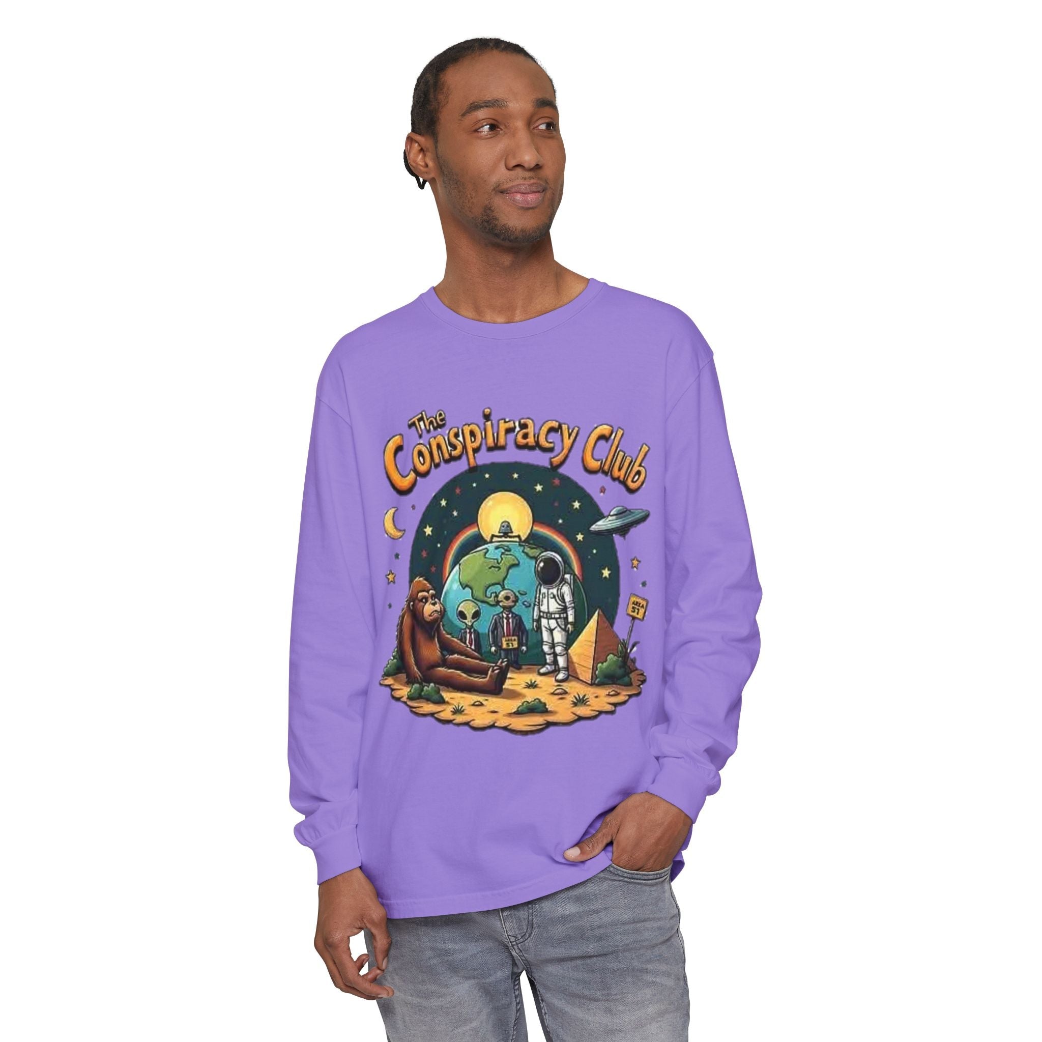 The Conspiracy Club™ Long Sleeve Shirt | UFO Alien Bigfoot Streetwear Printify