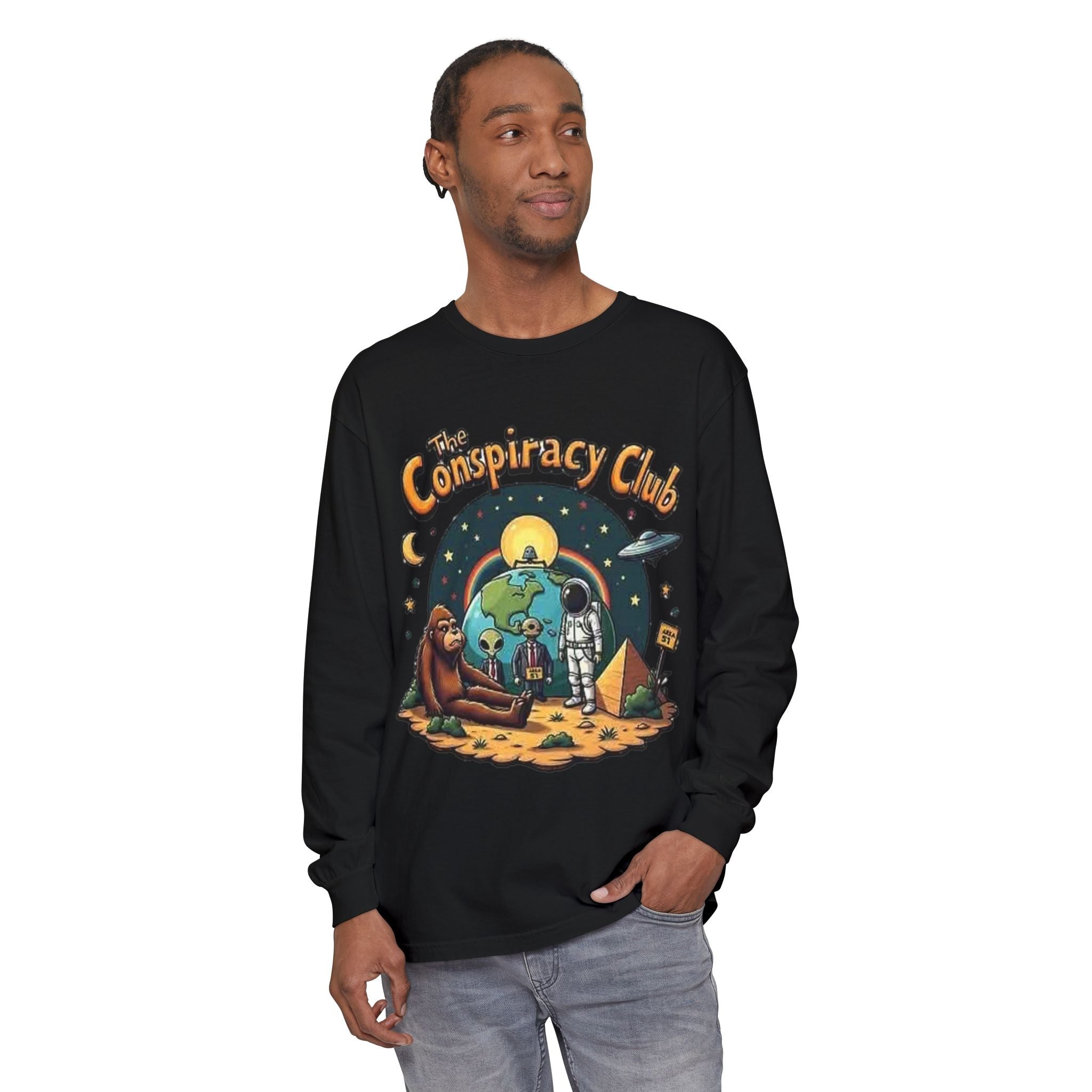 The Conspiracy Club™ Long Sleeve Shirt | UFO Alien Bigfoot Streetwear Printify