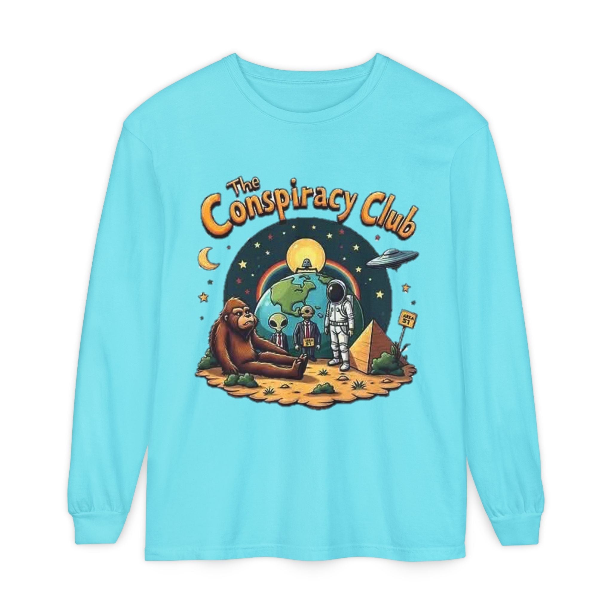 The Conspiracy Club™ Long Sleeve Shirt | UFO Alien Bigfoot Streetwear Printify