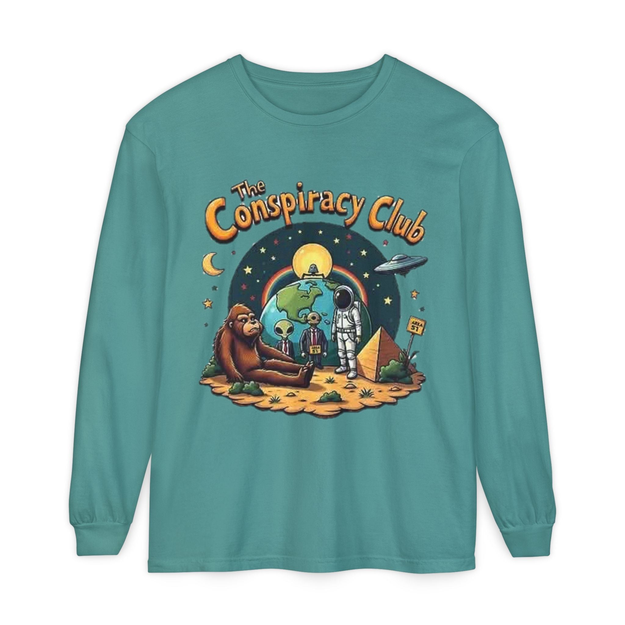 The Conspiracy Club™ Long Sleeve Shirt | UFO Alien Bigfoot Streetwear Printify