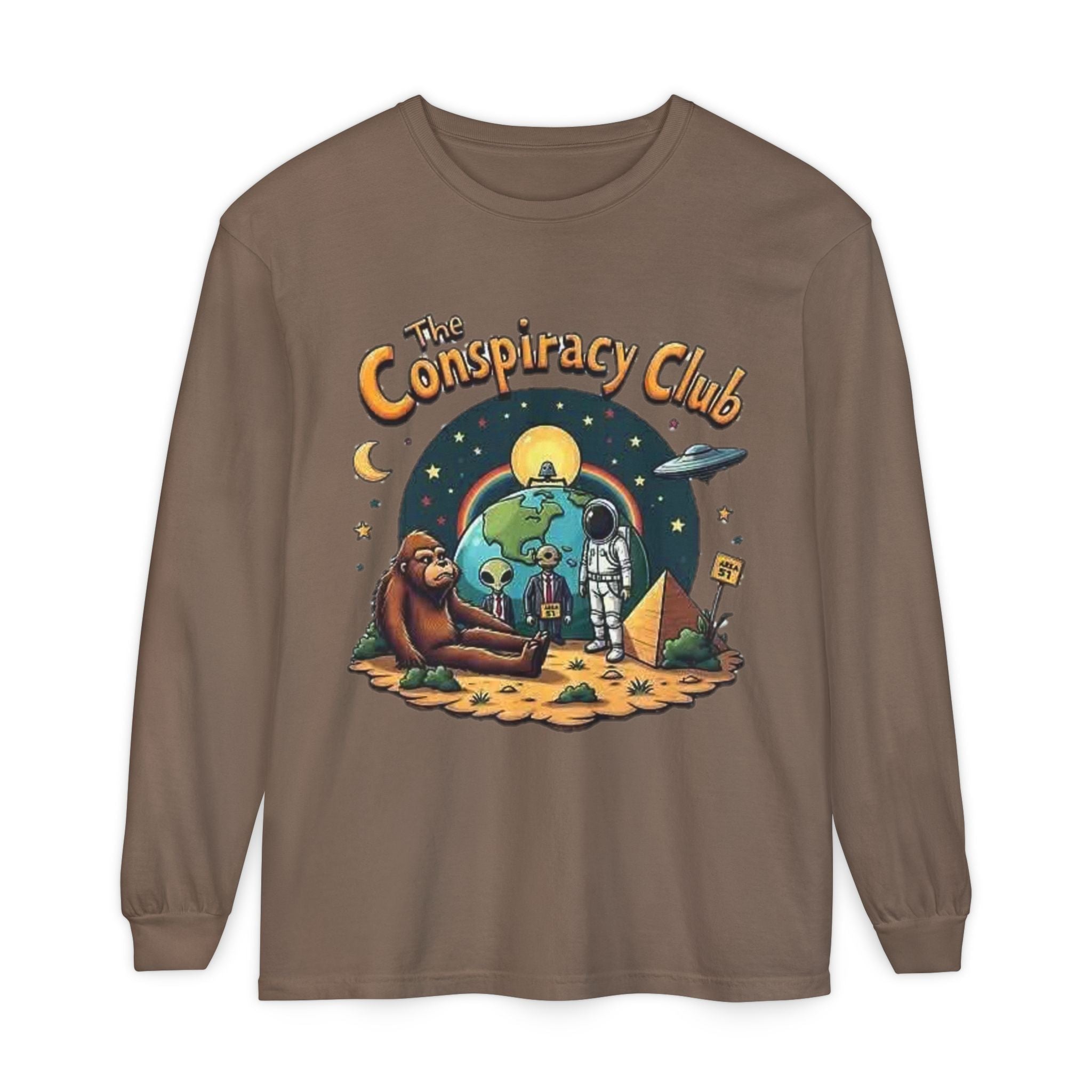The Conspiracy Club™ Long Sleeve Shirt | UFO Alien Bigfoot Streetwear Printify