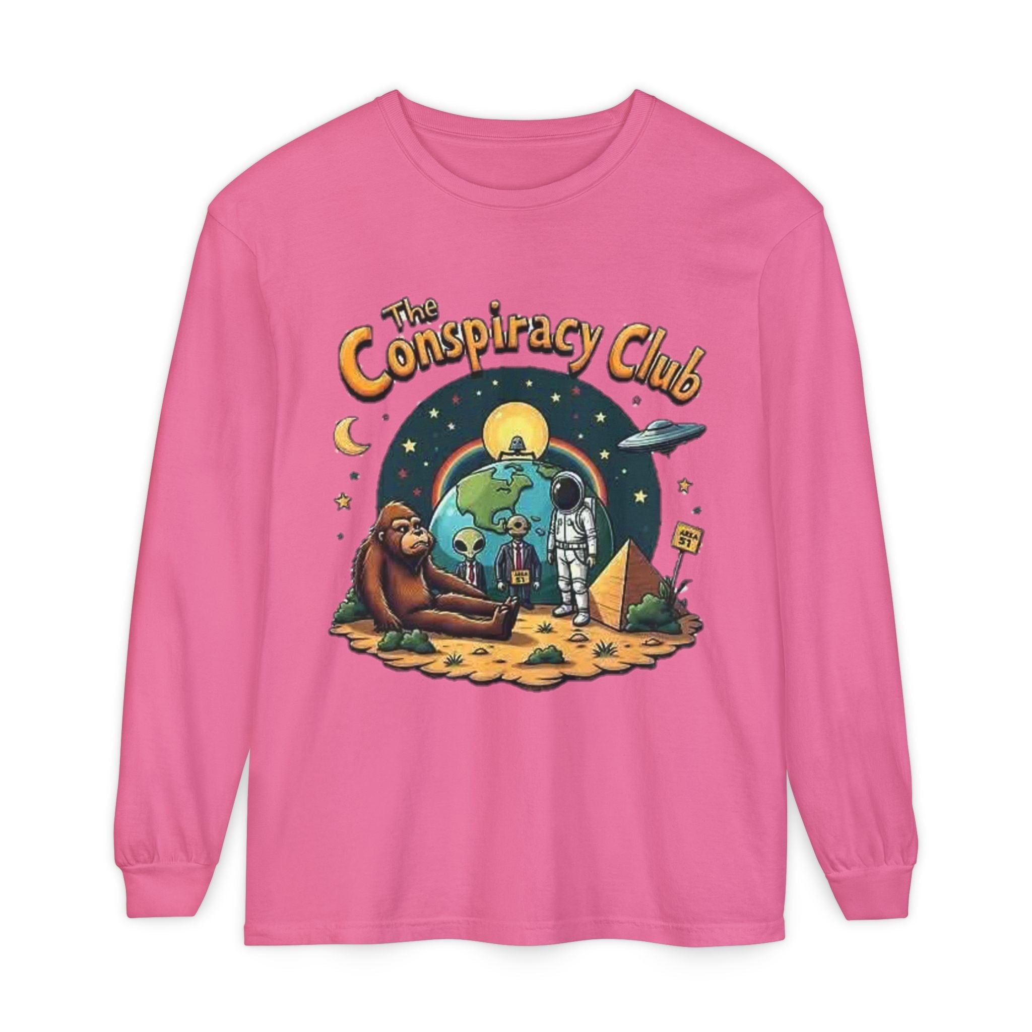 The Conspiracy Club™ Long Sleeve Shirt | UFO Alien Bigfoot Streetwear Printify