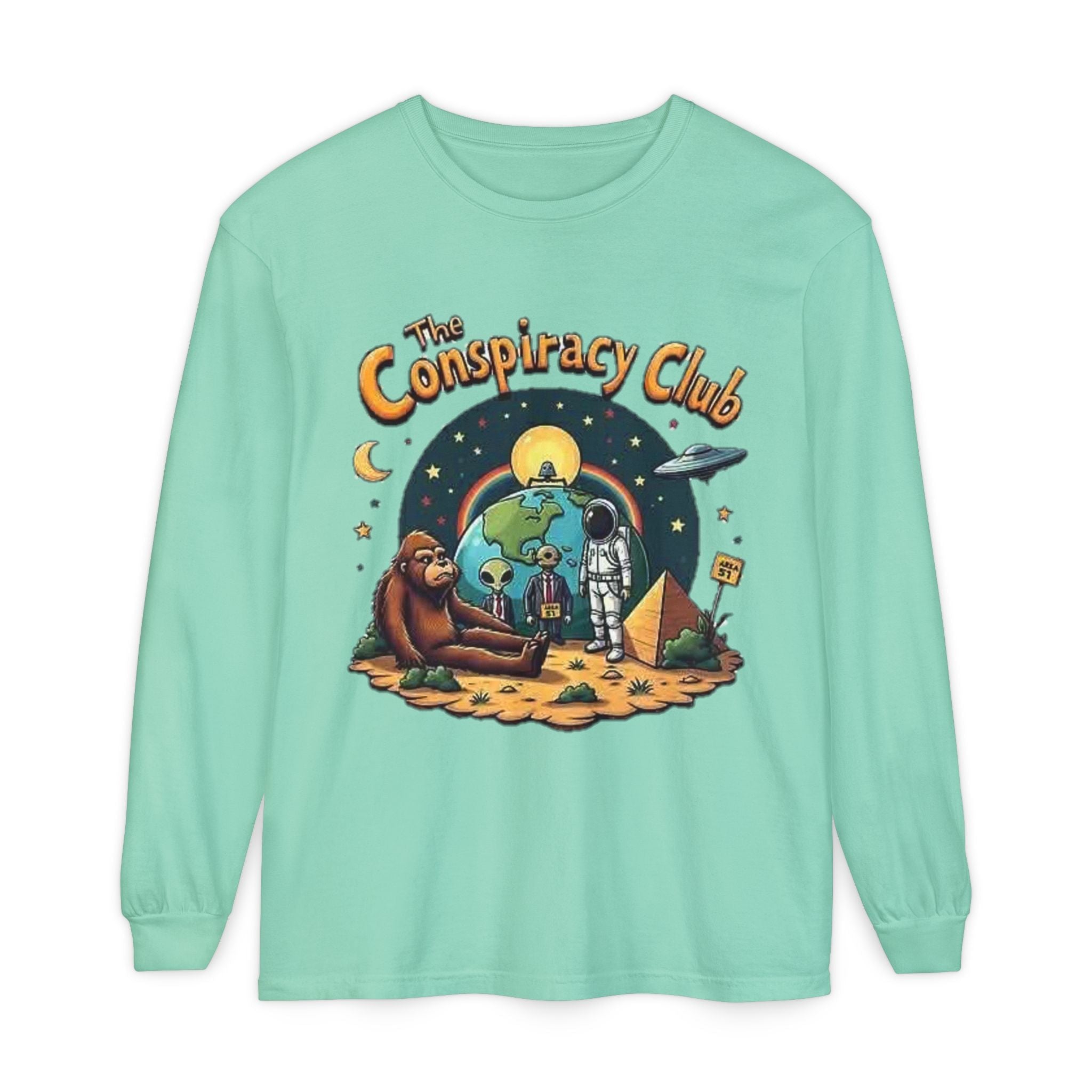 The Conspiracy Club™ Long Sleeve Shirt | UFO Alien Bigfoot Streetwear Printify