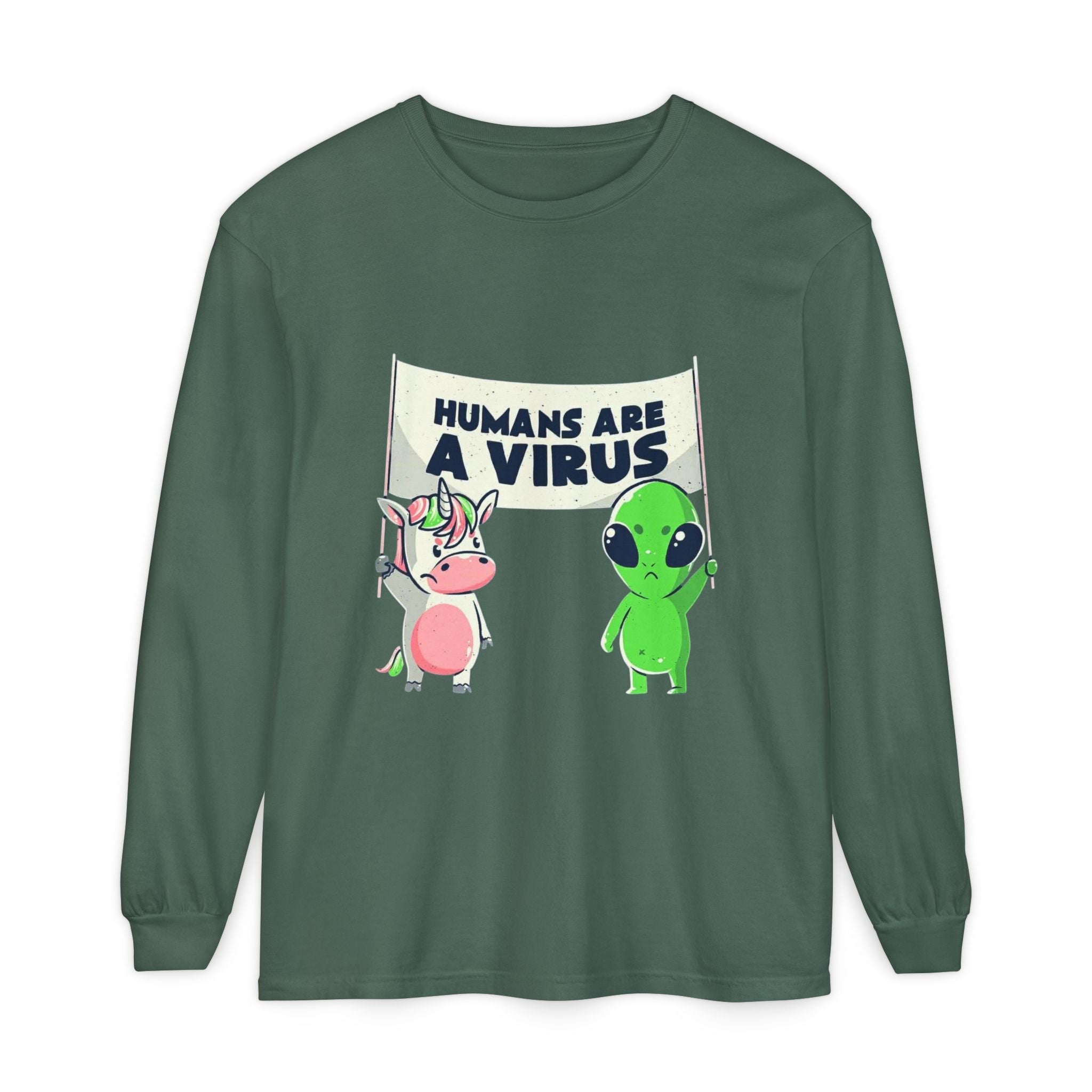 Alien Truth Long Sleeve – Humans Are a Virus Printify