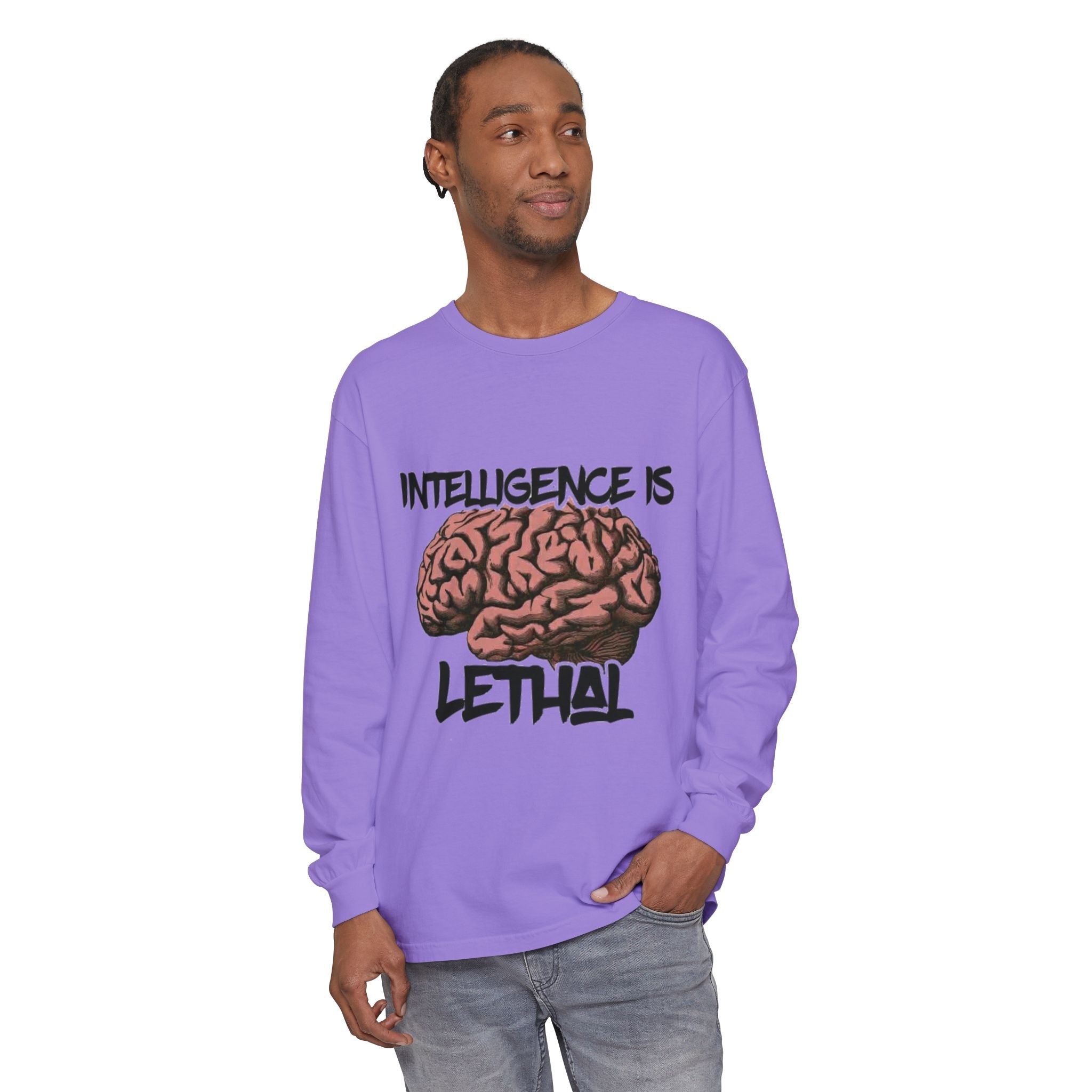 Unisex Garment-dyed Long Sleeve T-Shirt Printify