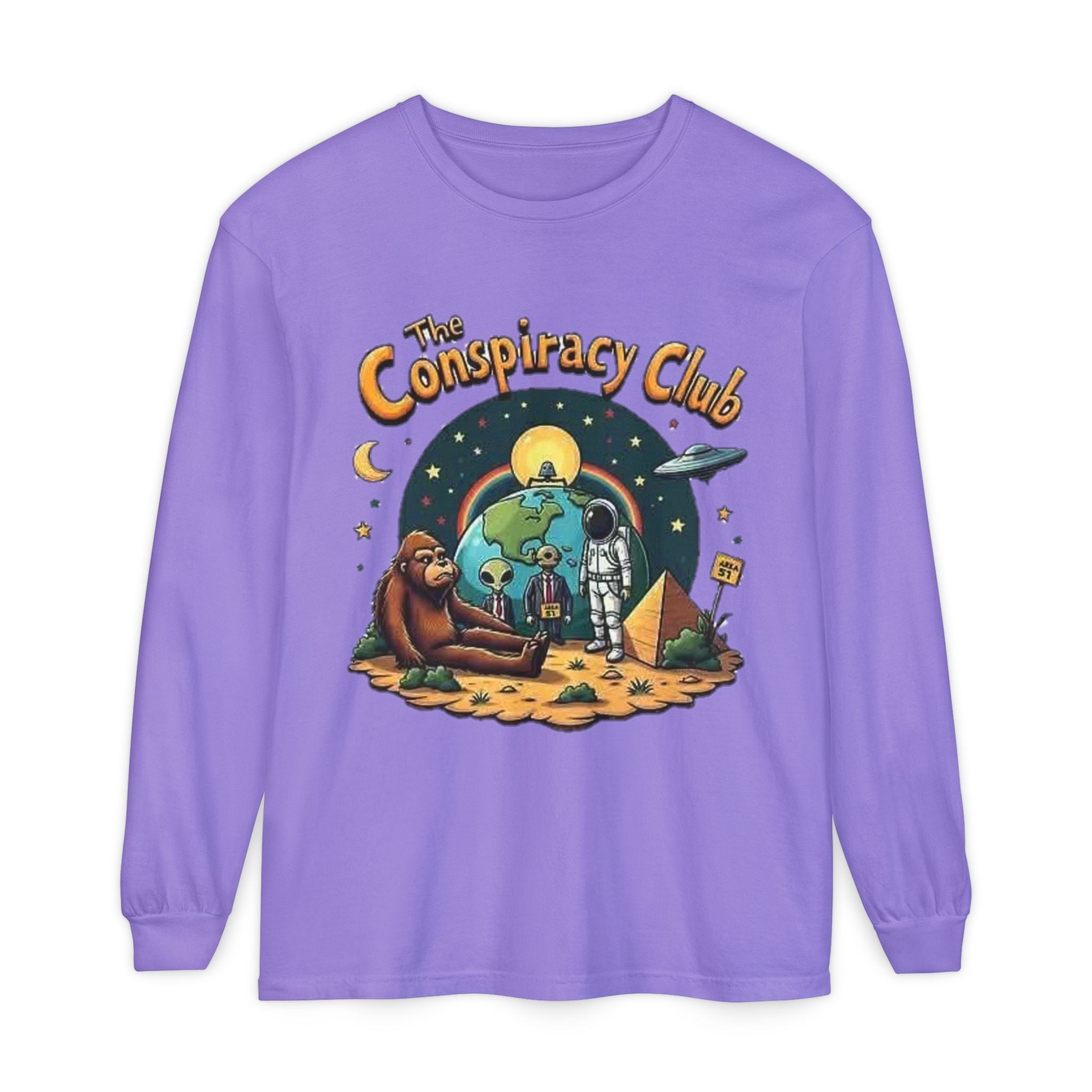 The Conspiracy Club™ Long Sleeve Shirt | UFO Alien Bigfoot Streetwear Printify
