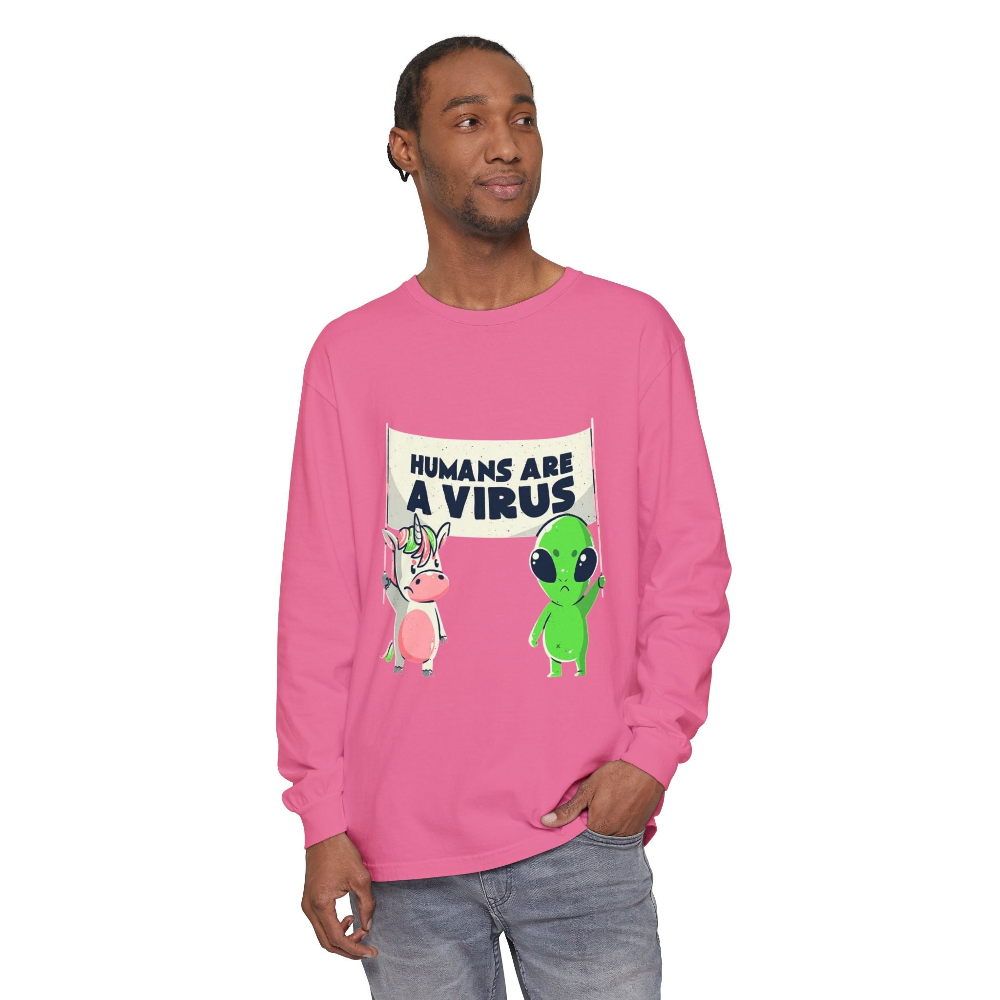 Alien Truth Long Sleeve – Humans Are a Virus Printify