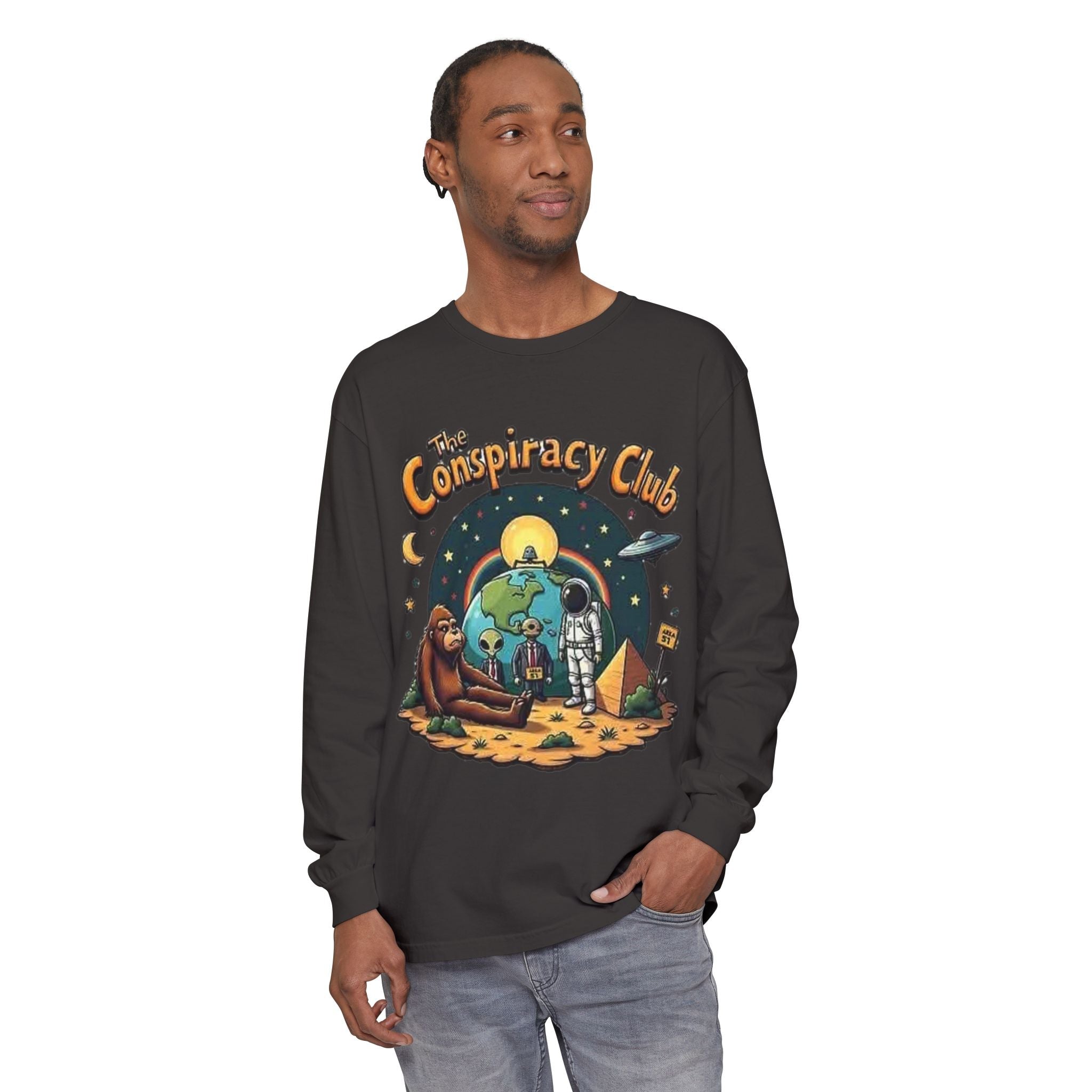 The Conspiracy Club™ Long Sleeve Shirt | UFO Alien Bigfoot Streetwear Printify