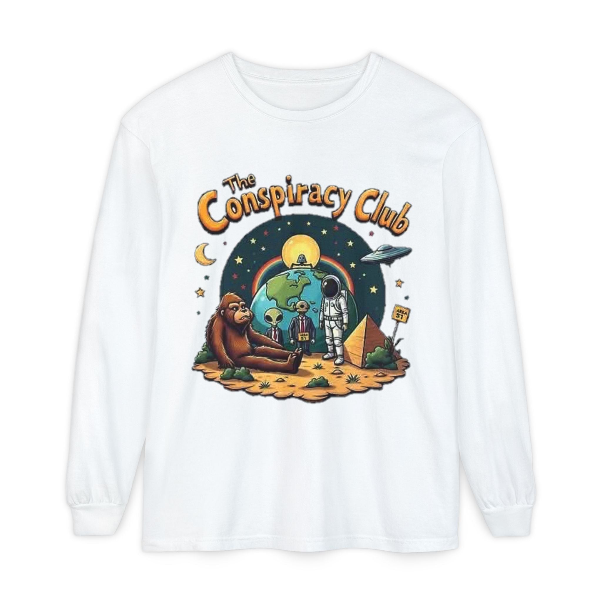 The Conspiracy Club™ Long Sleeve Shirt | UFO Alien Bigfoot Streetwear Printify