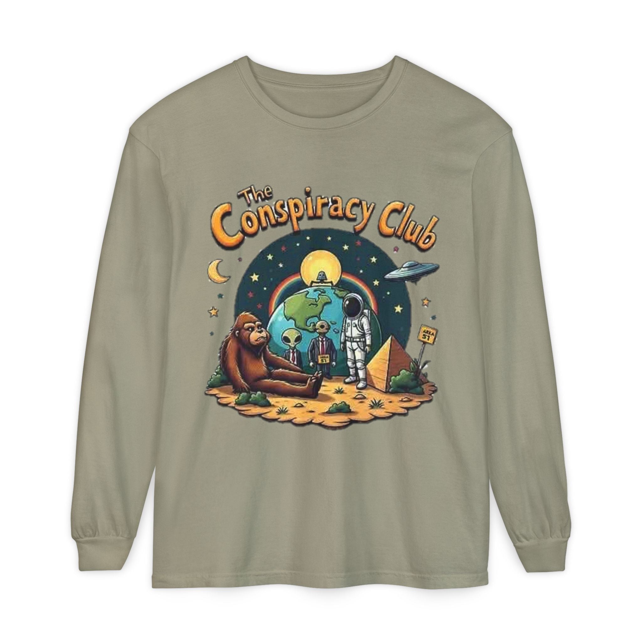 The Conspiracy Club™ Long Sleeve Shirt | UFO Alien Bigfoot Streetwear Printify