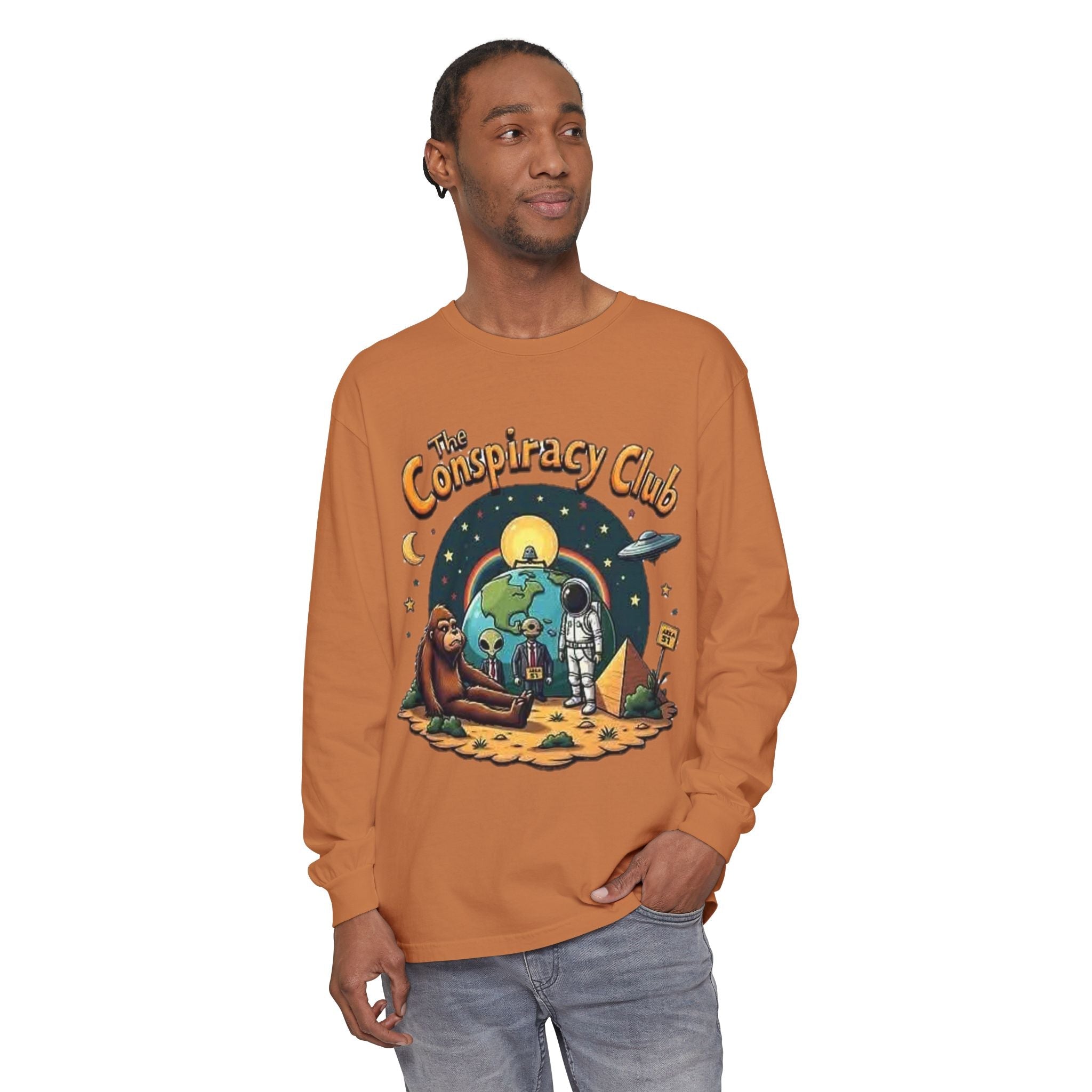 The Conspiracy Club™ Long Sleeve Shirt | UFO Alien Bigfoot Streetwear Printify