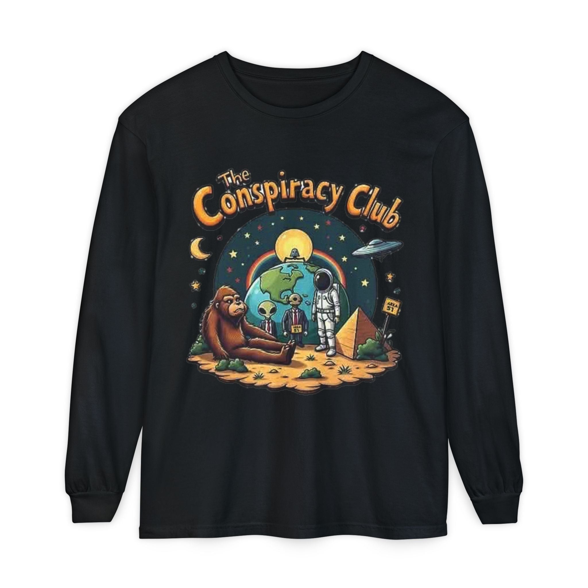 The Conspiracy Club™ Long Sleeve Shirt | UFO Alien Bigfoot Streetwear Printify
