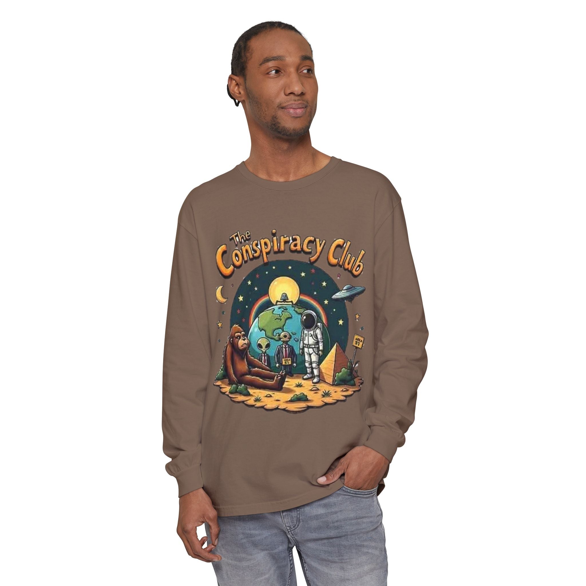 The Conspiracy Club™ Long Sleeve Shirt | UFO Alien Bigfoot Streetwear Printify