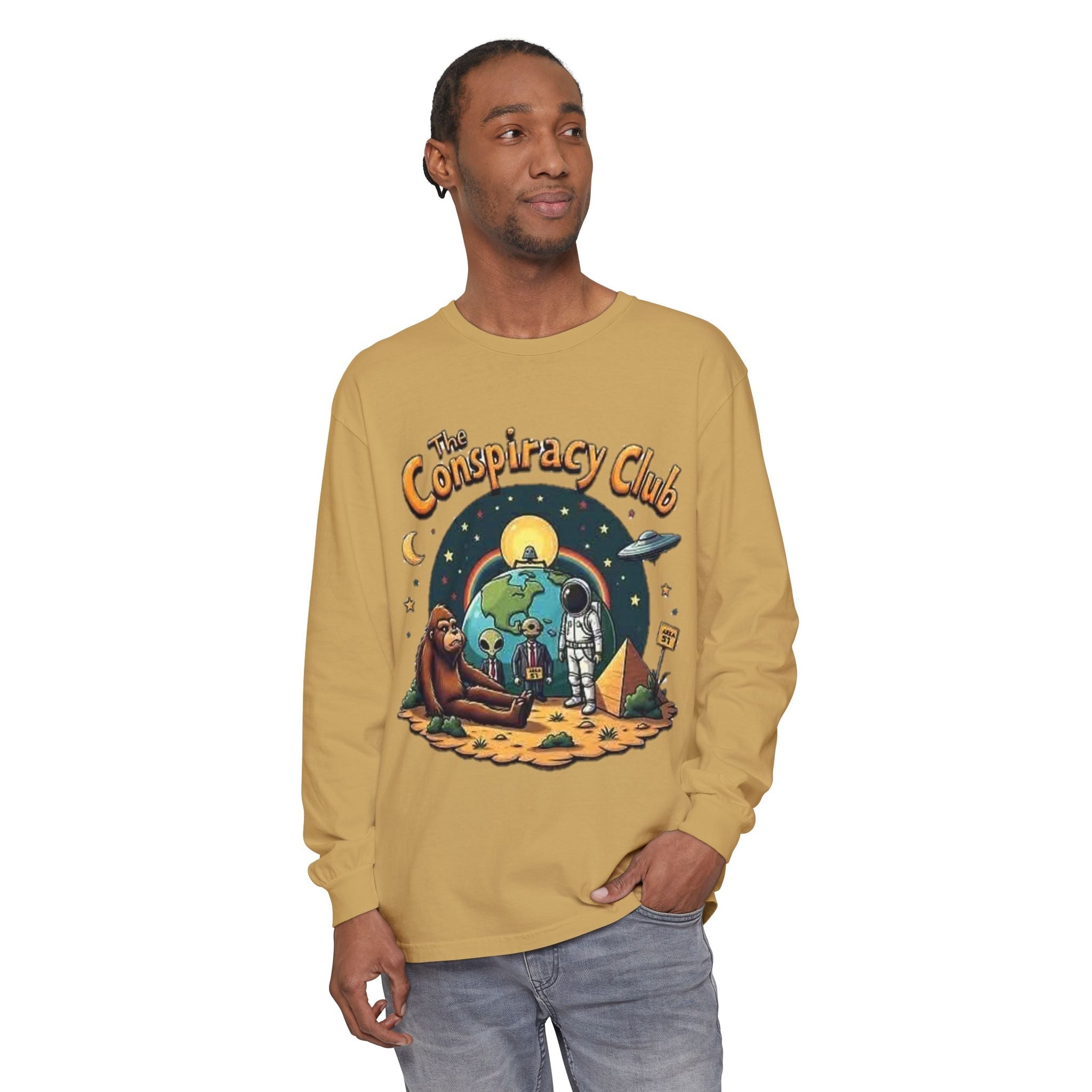 The Conspiracy Club™ Long Sleeve Shirt | UFO Alien Bigfoot Streetwear Printify