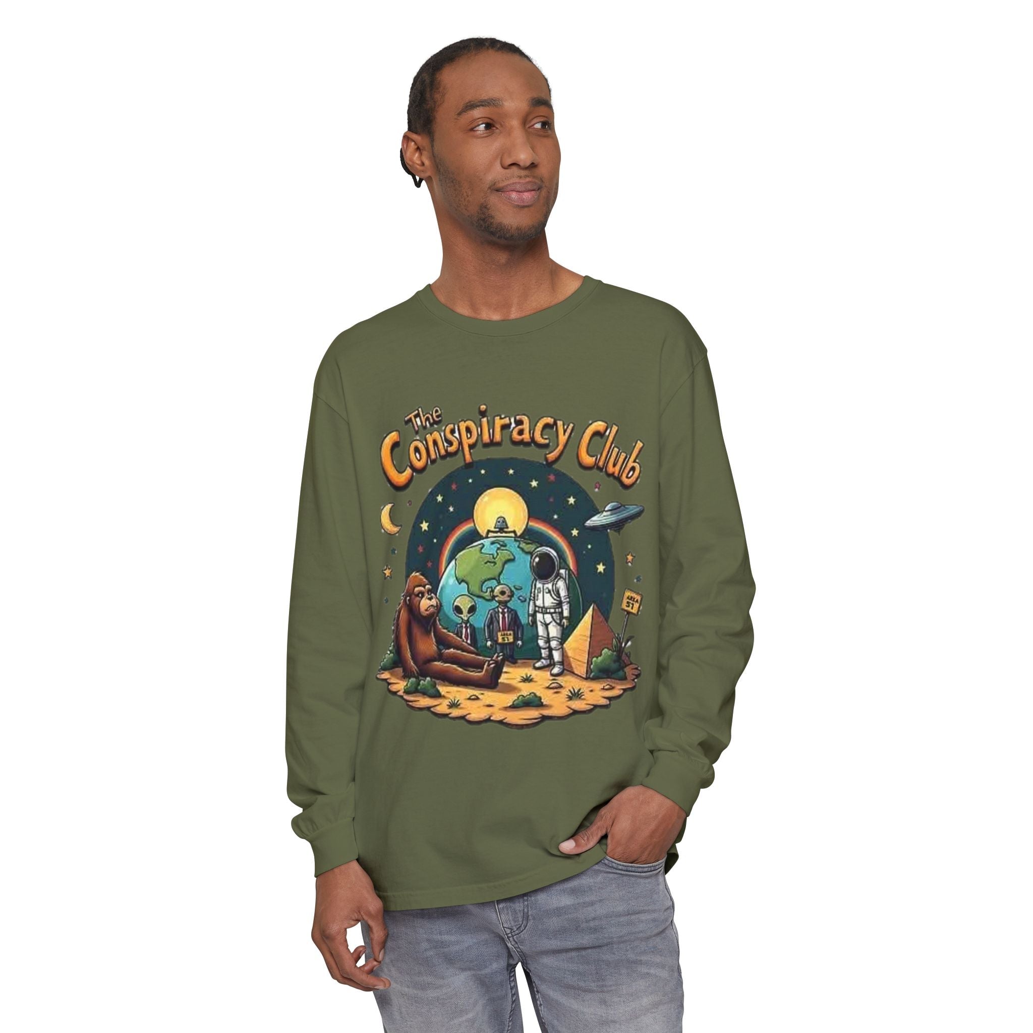 The Conspiracy Club™ Long Sleeve Shirt | UFO Alien Bigfoot Streetwear Printify