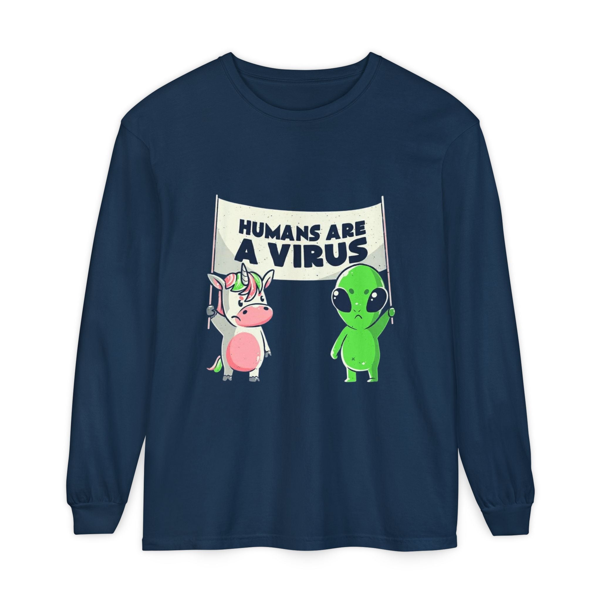 Alien Truth Long Sleeve – Humans Are a Virus Printify