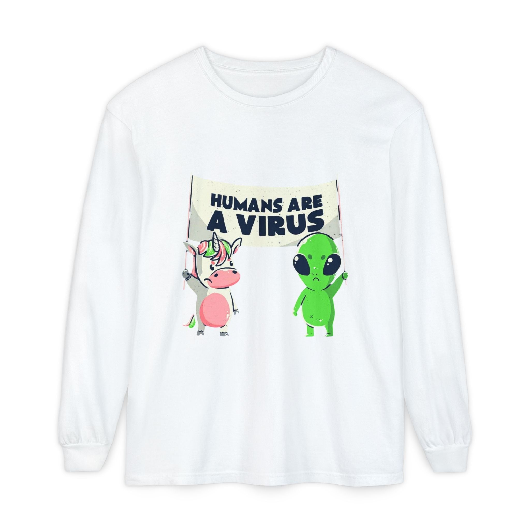 Alien Truth Long Sleeve – Humans Are a Virus Printify