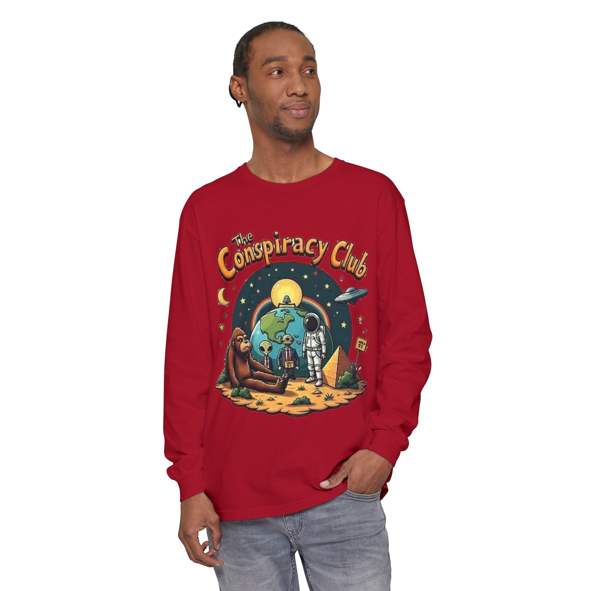 The Conspiracy Club™ Long Sleeve Shirt | UFO Alien Bigfoot Streetwear Printify