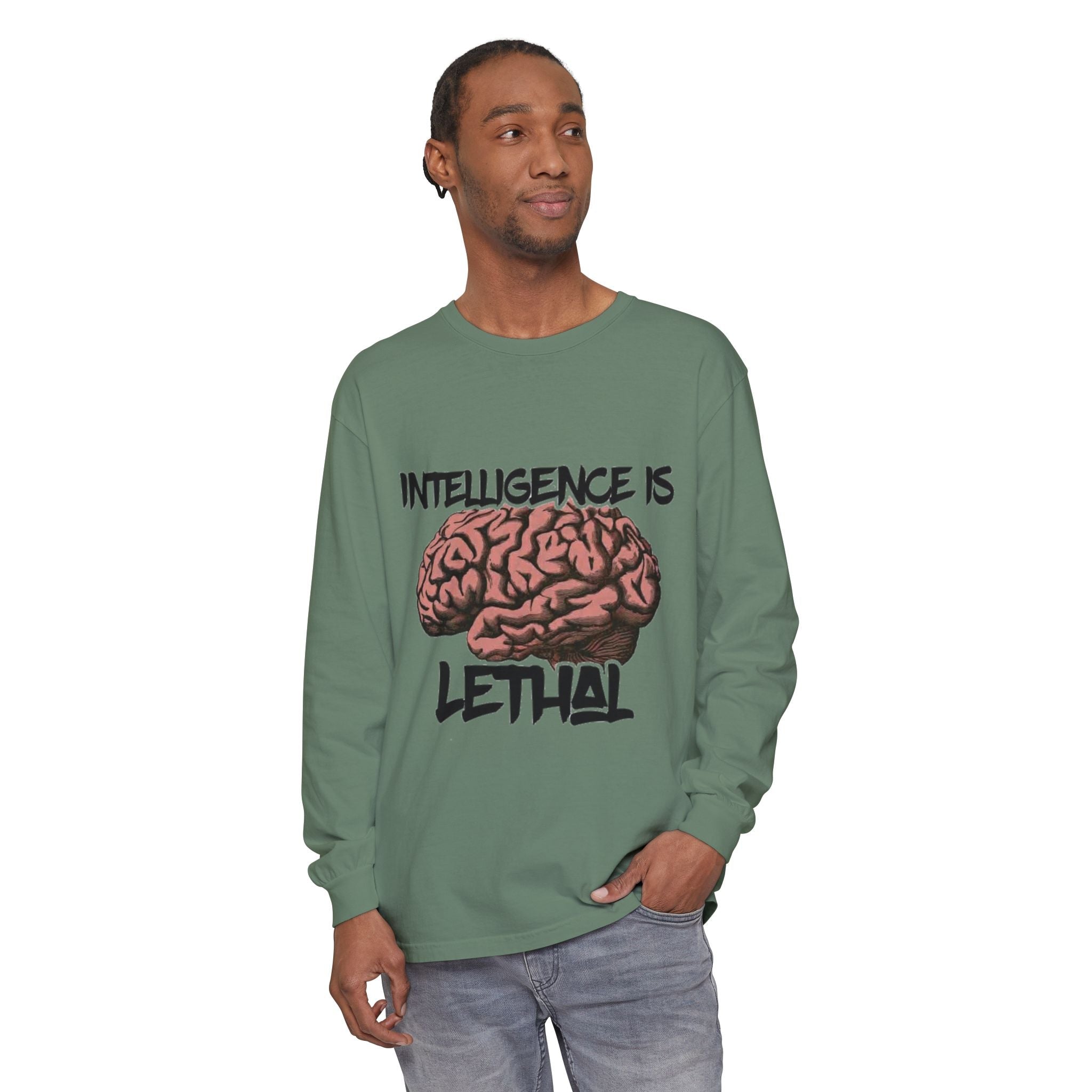 Unisex Garment-dyed Long Sleeve T-Shirt Printify